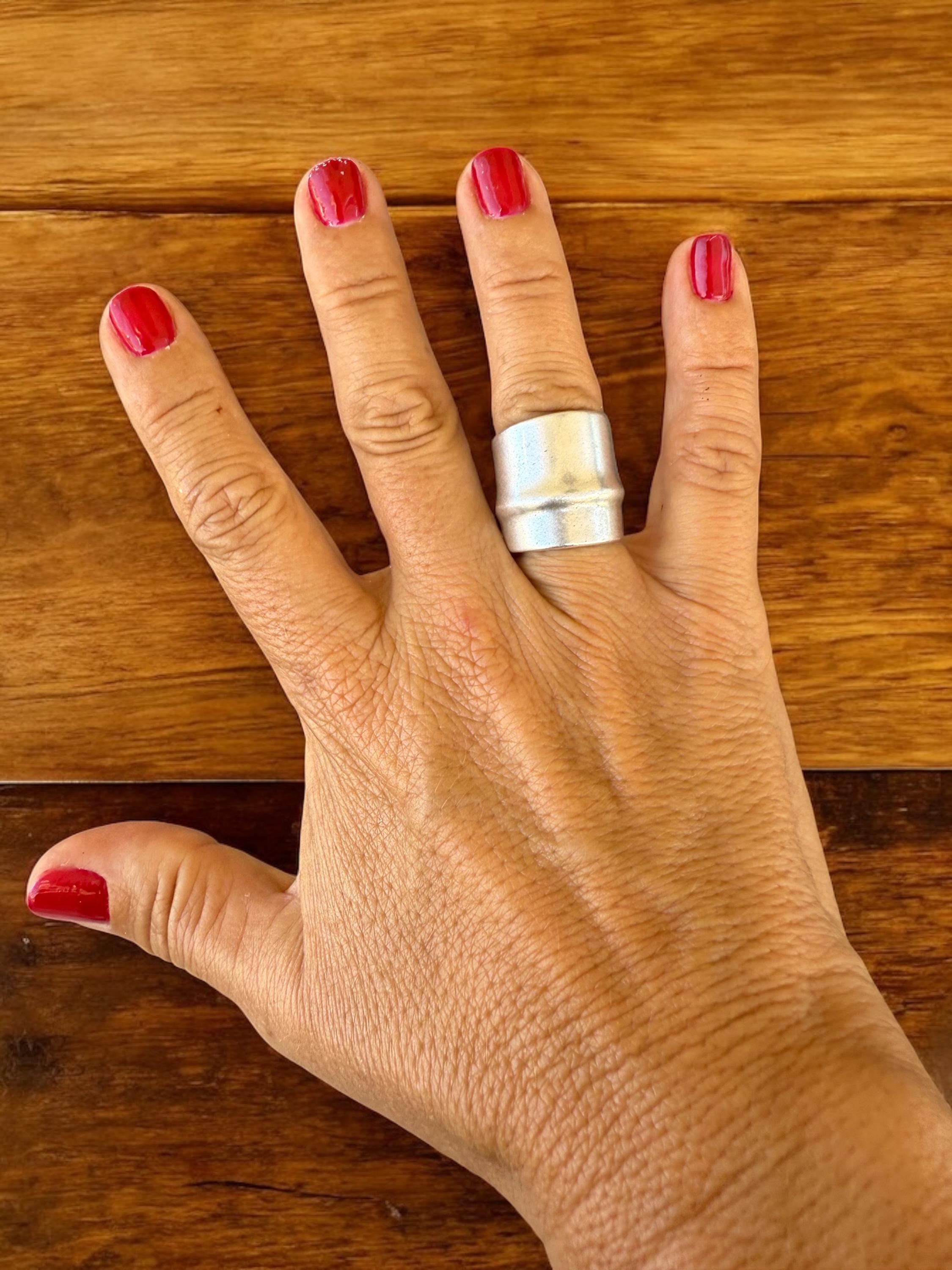 Chunky Silver Statement Ring, Bold Sculptural Design, Edgy Silver Jewelry, Gift for Women, Trendy Boho Ring, Modern Artisan Jewelry