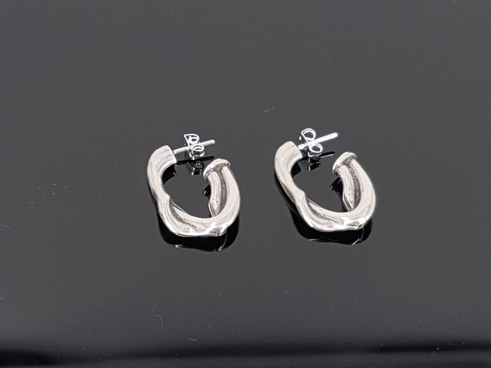 Chunky Hammered Silver Hoop Earrings – Engraved Statement Hoops – Uno de 50 Style – Large Bold Gift for Women