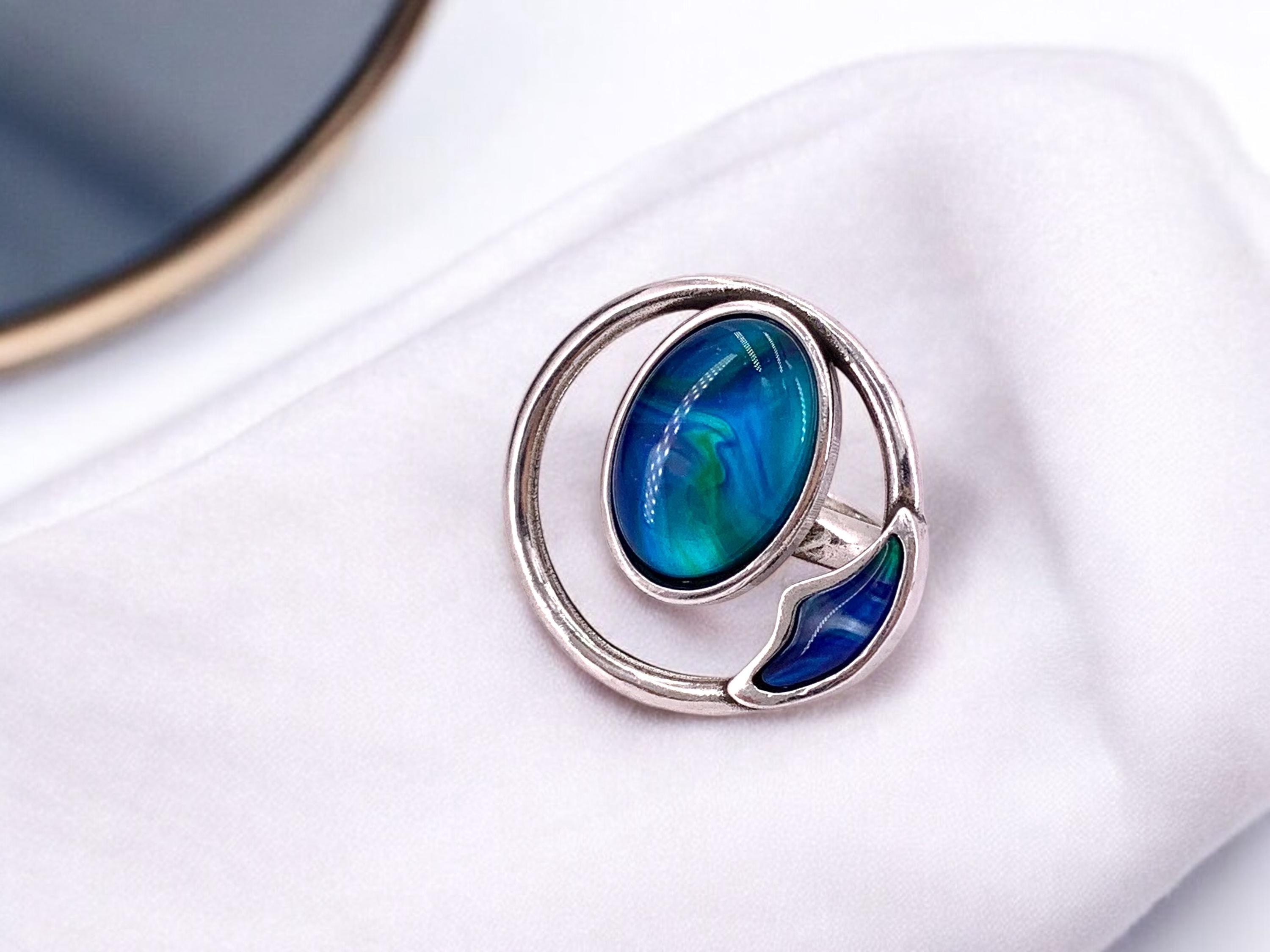 Statement Chunky Silver Ring – Colorful Oversized Design – Adjustable Size 6.5–8 – Kukuri Jewelry