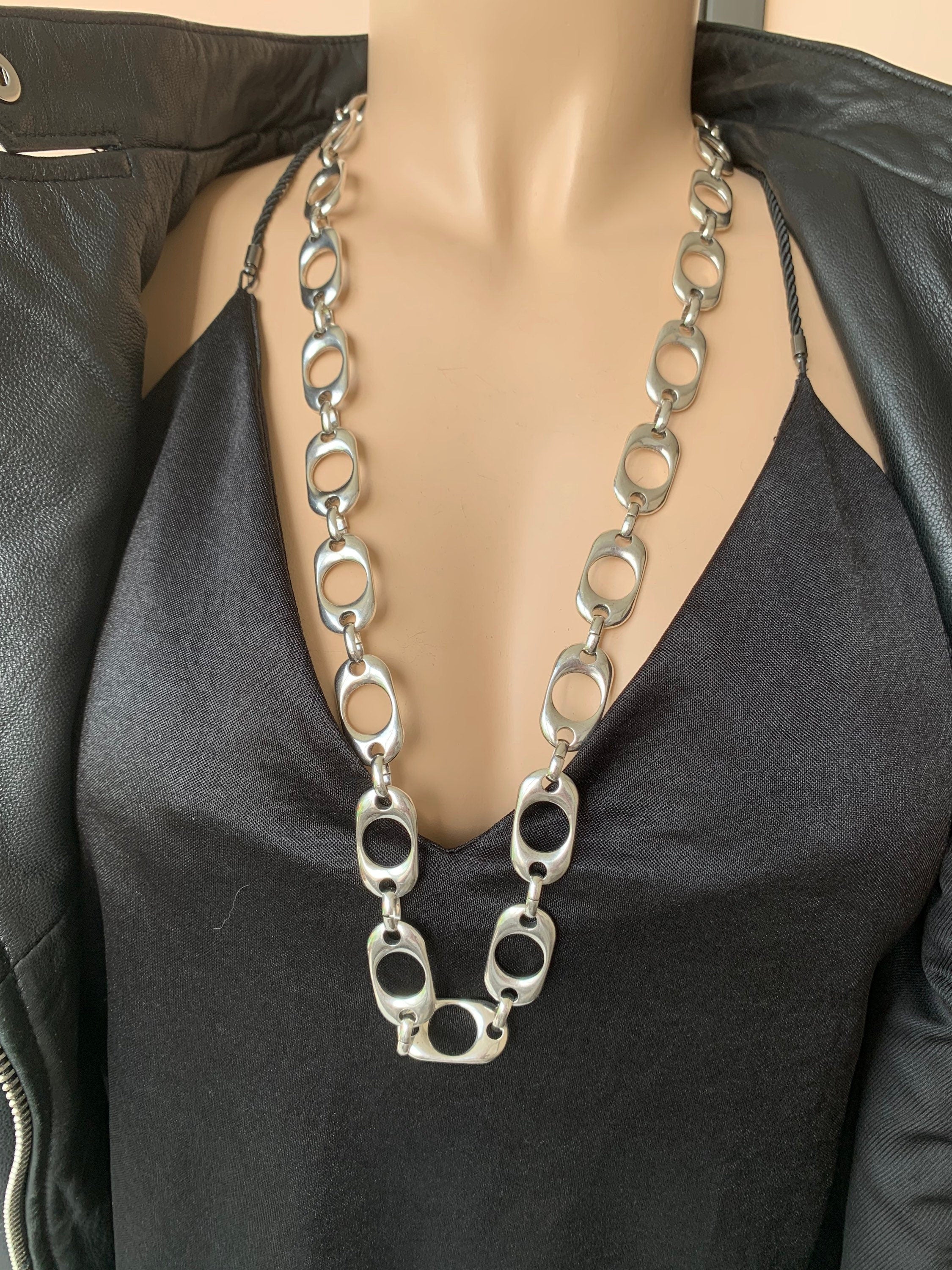chunky silver long necklace, silver chain necklace, bold chain necklace, statement chain necklace, chunky jewelry, long necklace,