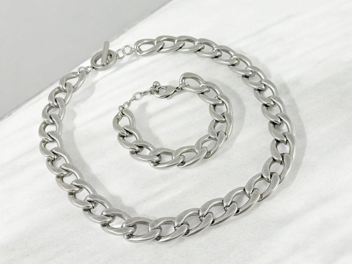 Chunky Silver Cuban Chain Bracelet – Bold Thick Link – edgy Handmade Jewelry – Kukuri Exclusive - unisex gift