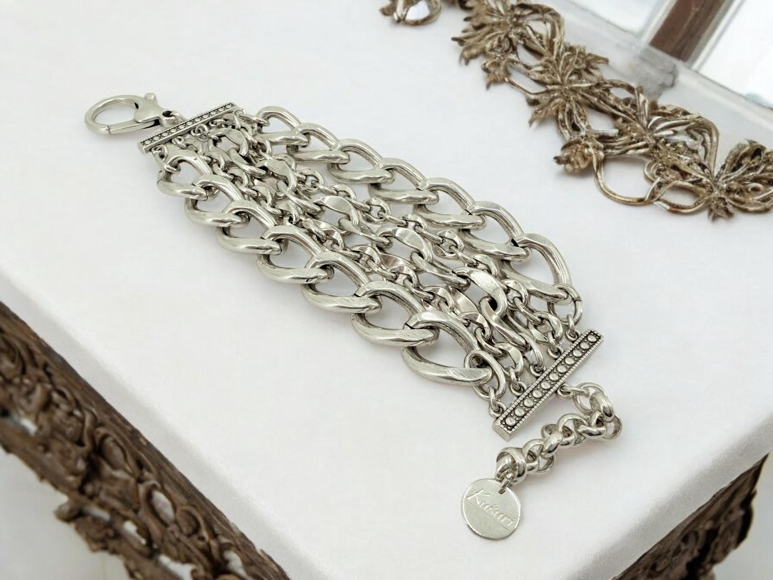 Multi standard Chunky Silver chain bracelet, vintage big link bracelet, very heavyweight bracelet, thick bracelet, extravagant bracelet