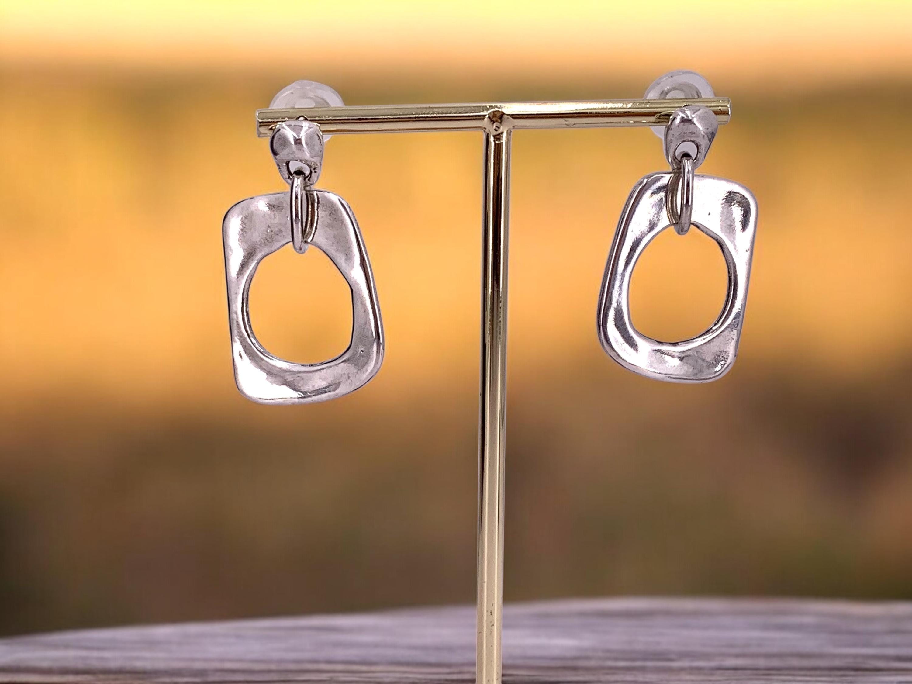 Statement voluminous dangle earrings, chunky silver earrings, bold dangle earrings, silver earrings, oversize earrings, gift for her