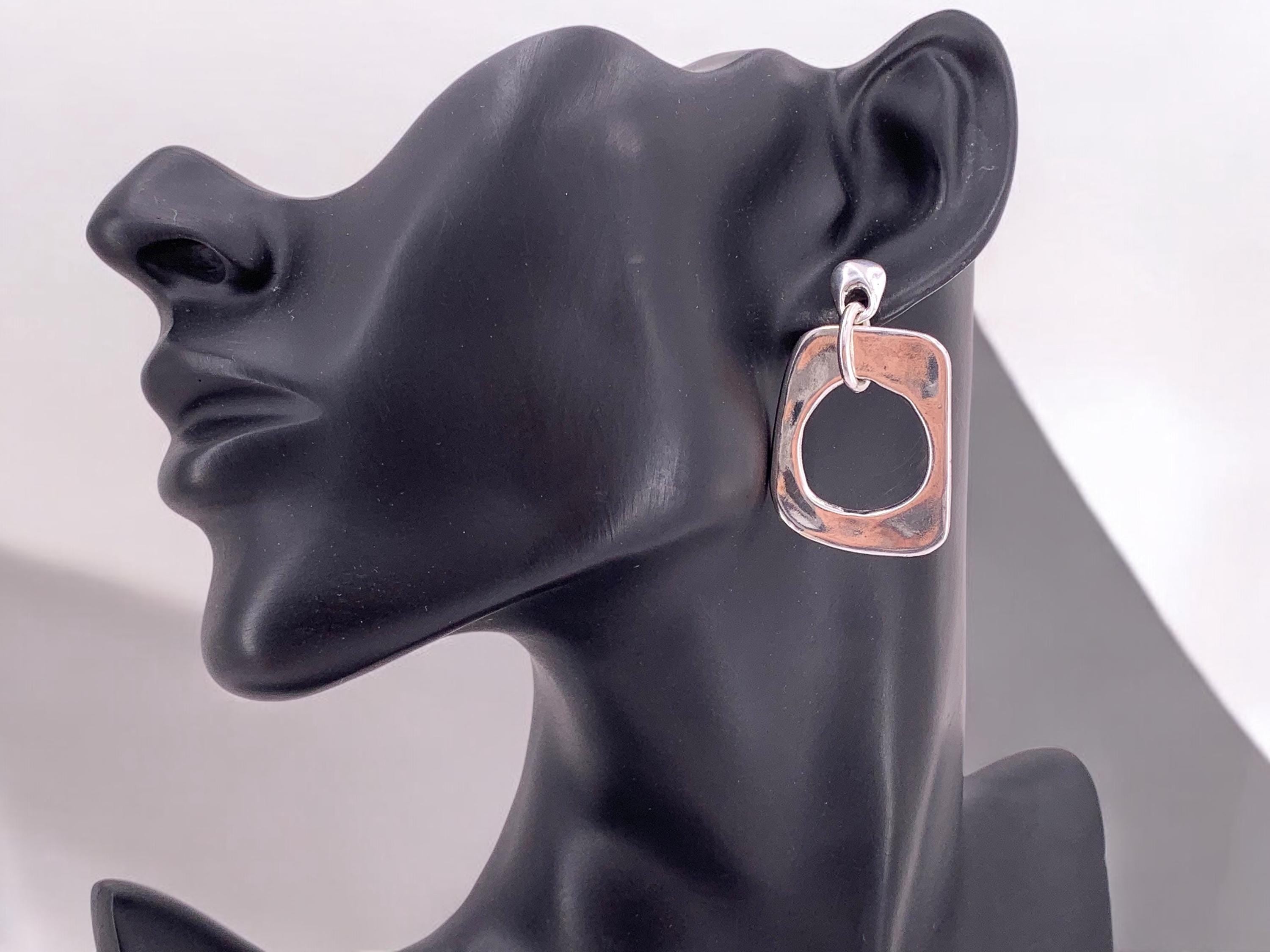 Statement voluminous dangle earrings, chunky silver earrings, bold dangle earrings, silver earrings, oversize earrings, gift for her