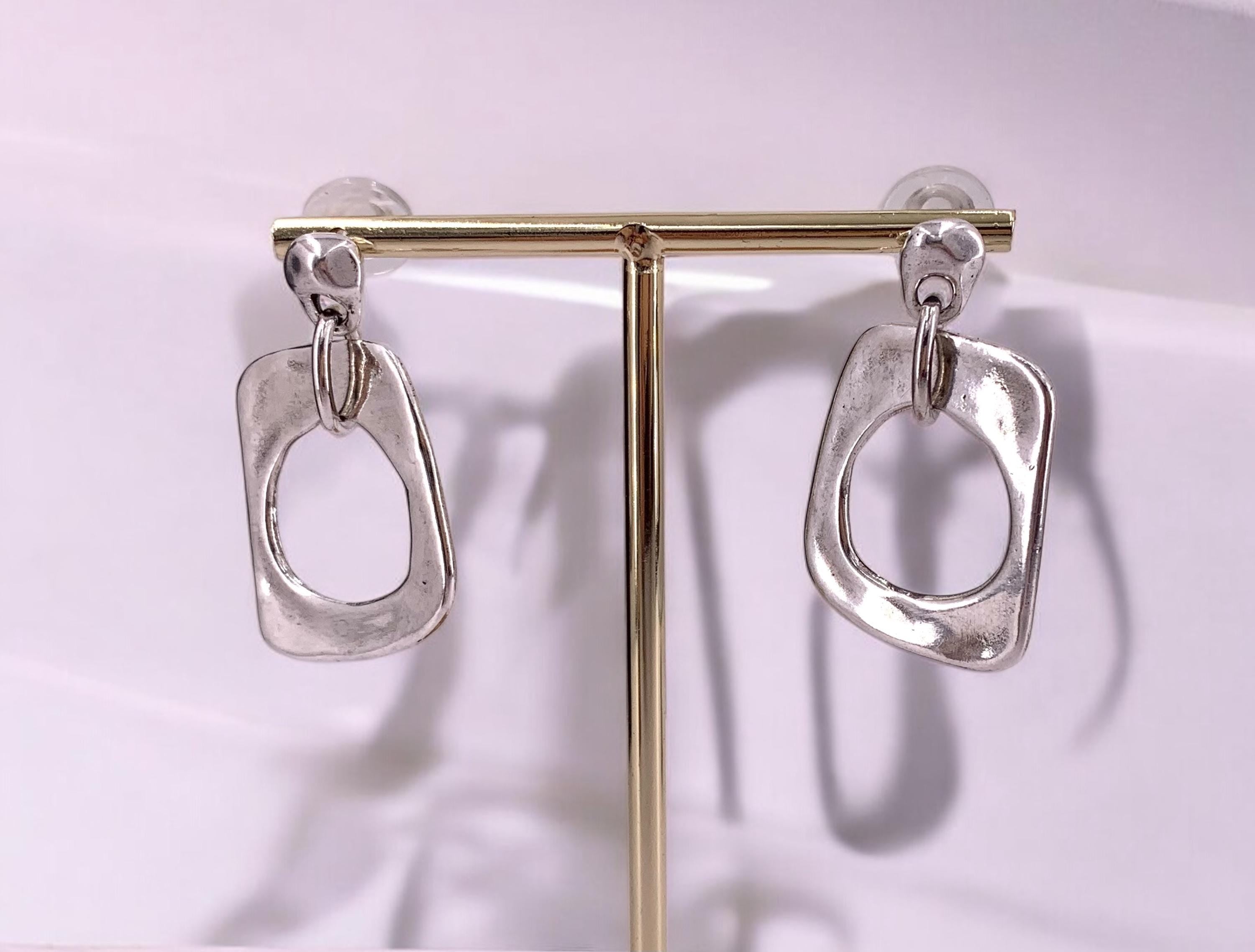 Statement voluminous dangle earrings, chunky silver earrings, bold dangle earrings, silver earrings, oversize earrings, gift for her