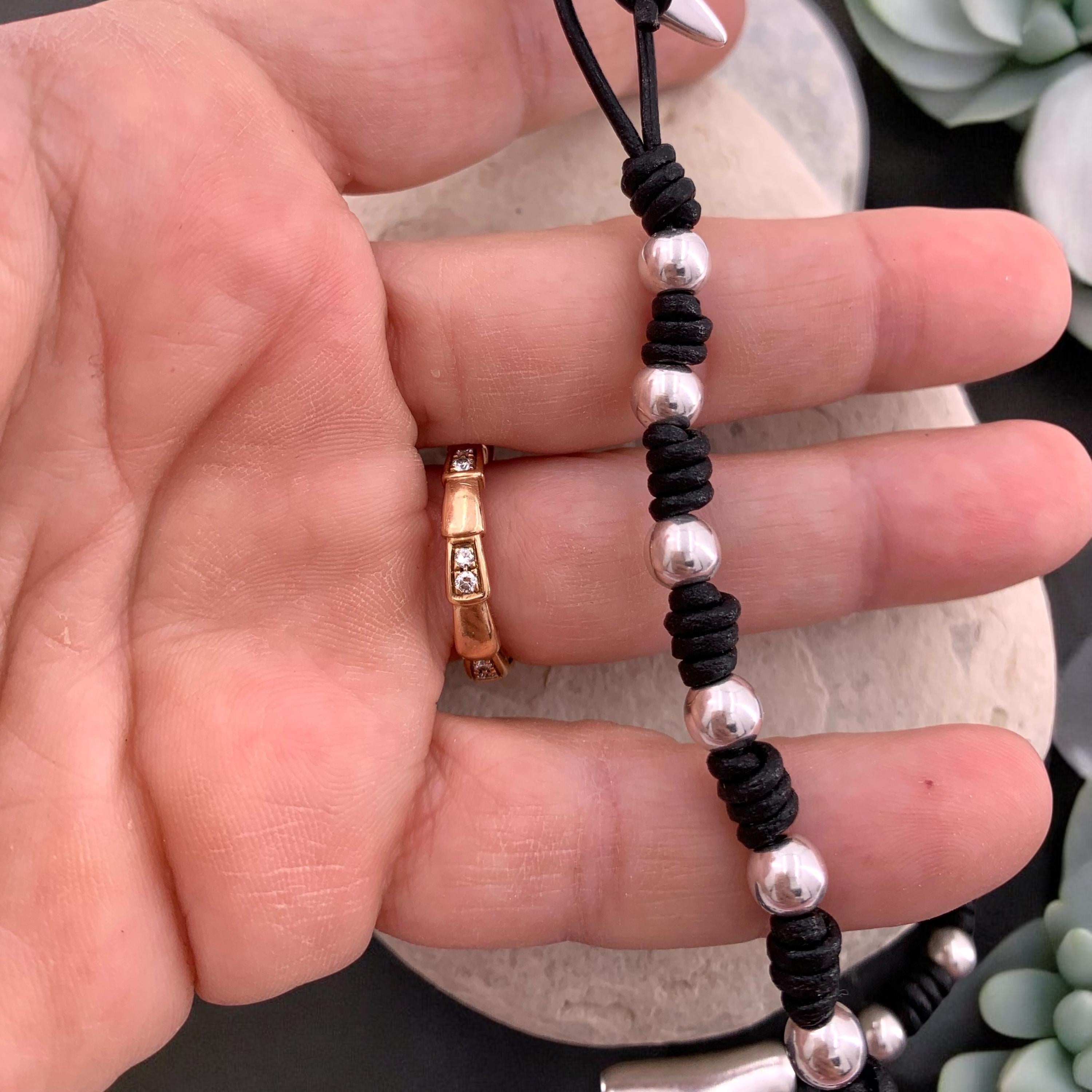 Men’s Beaded Leather Necklace with Shark Tooth Pendant – Boho Knotted Design – Handmade Gift – Made to Measure- exclusive design by Kukuri