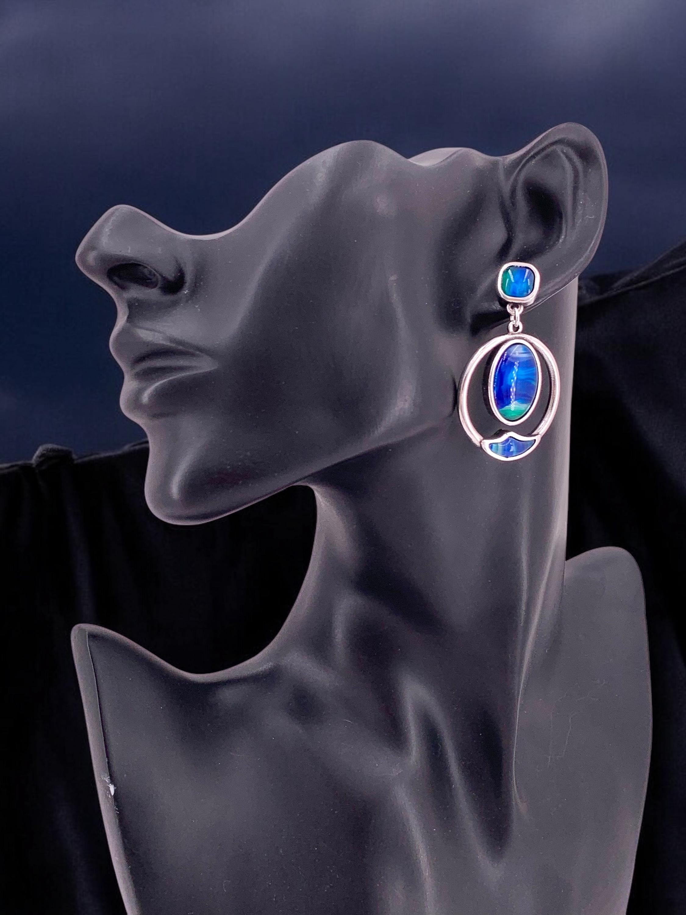 Large blue crystal silver earrings, elegant earrings, dangle earrings, statement earrings, wedding earrings, uno de 50 style, gift for women