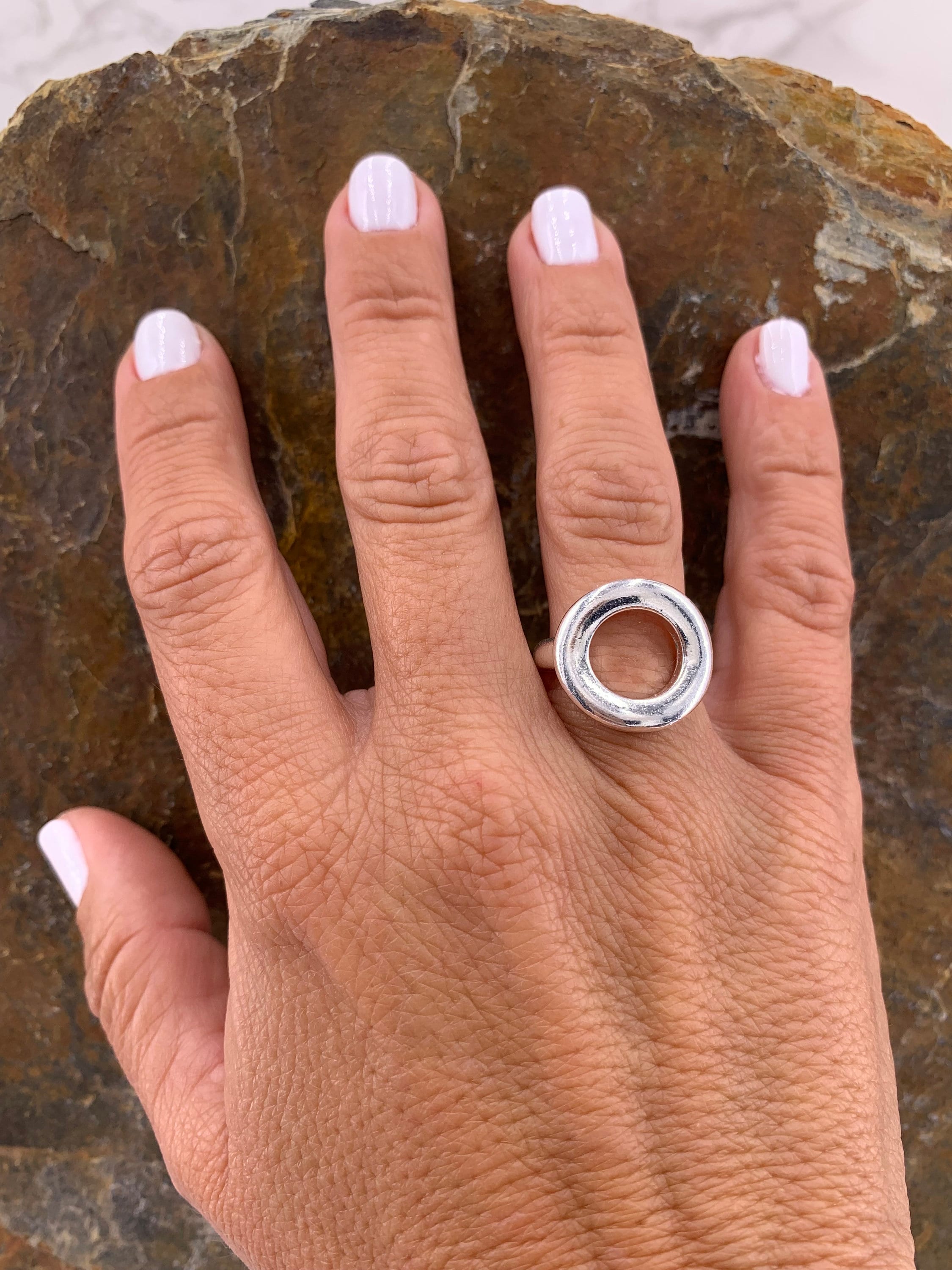 Chunky ring, Silver boho ring, engraved boho silver ring, french clasp silver ring, Statement ring,