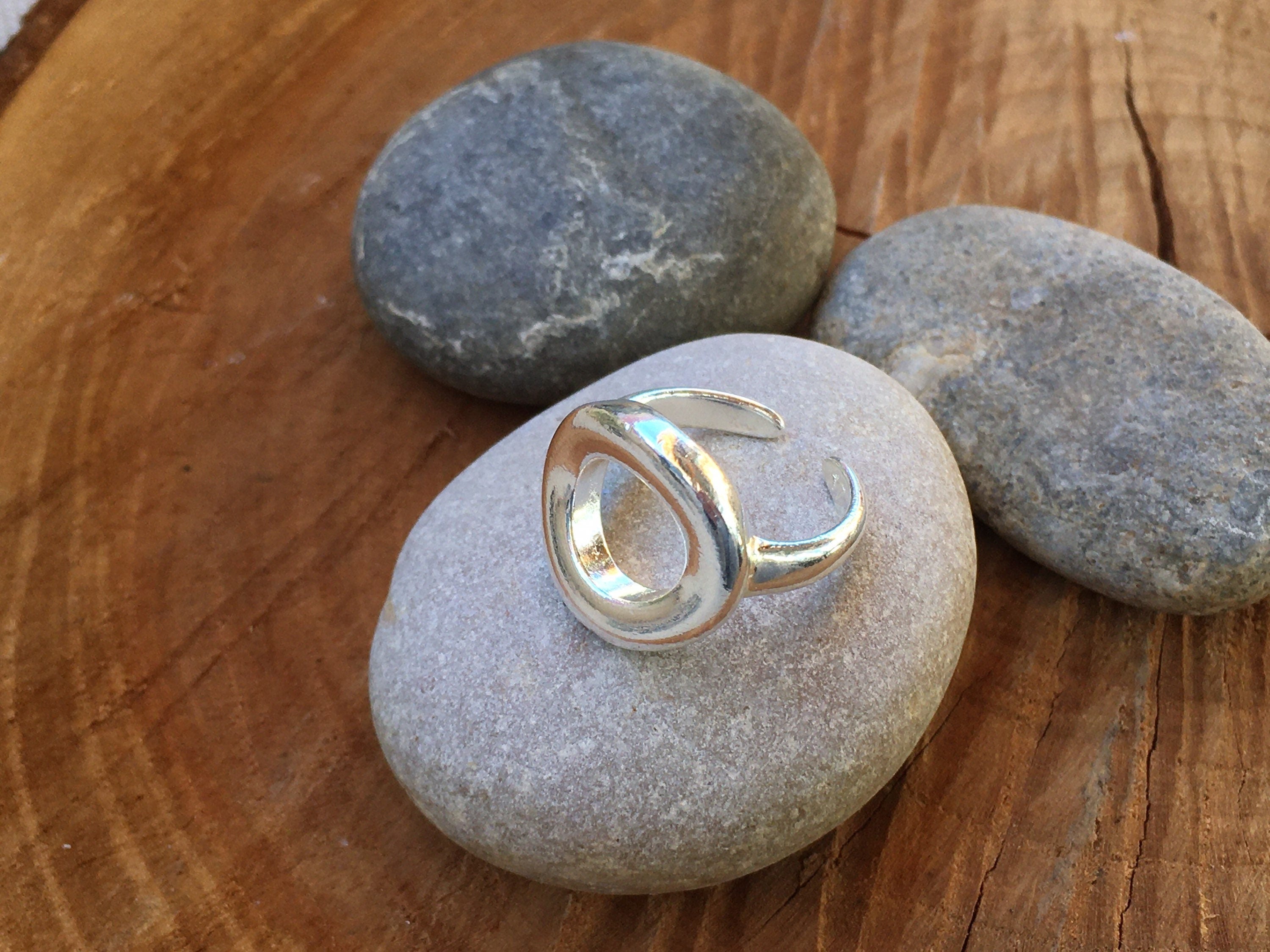 Chunky ring, Silver boho ring, engraved boho silver ring, french clasp silver ring, Statement ring,