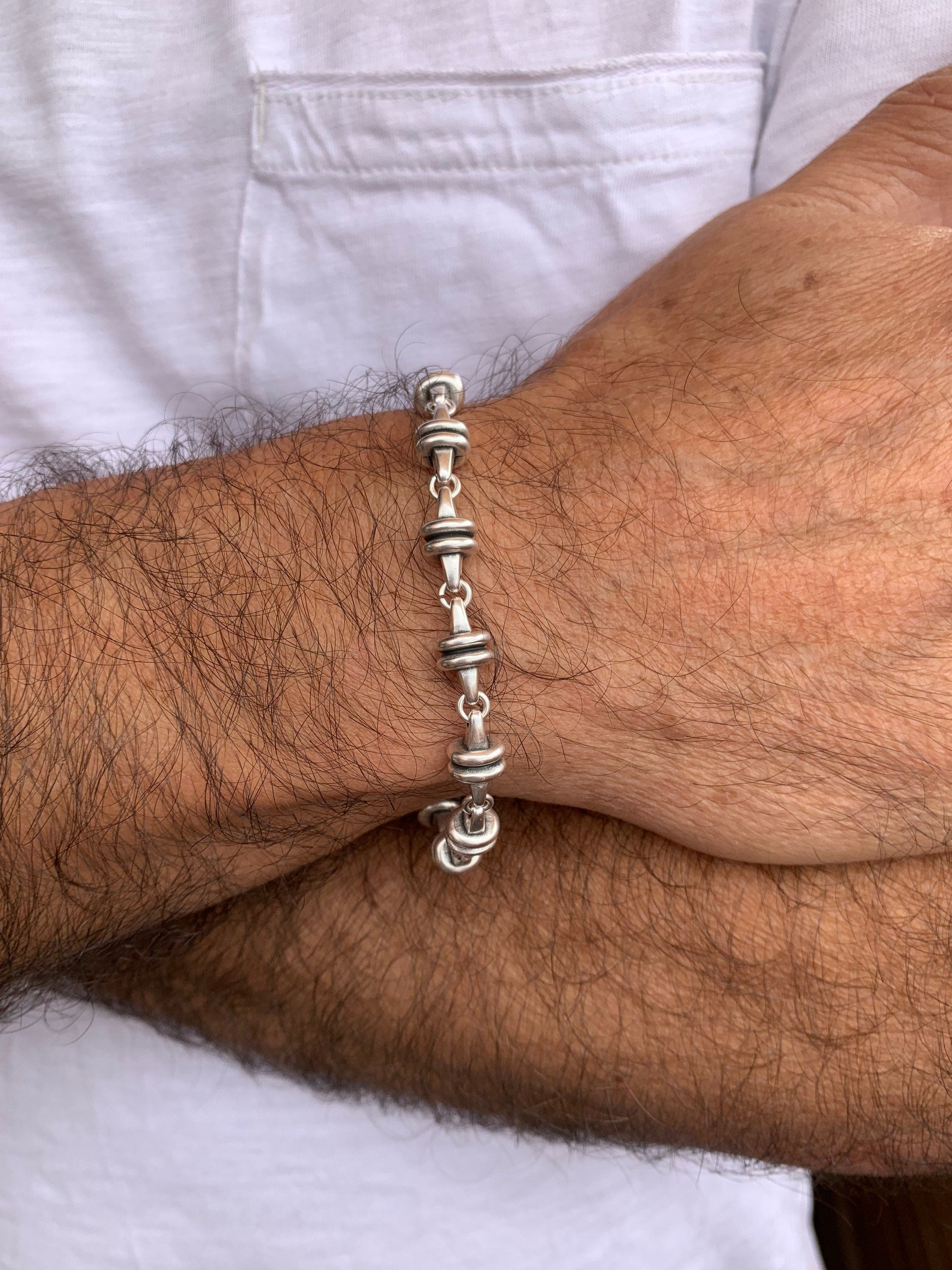 Chunky chain bracelet for men, silver bracelet, male bracelet, bulky bracelet, statement bracelet, manly bracelet, metal bracelet for men