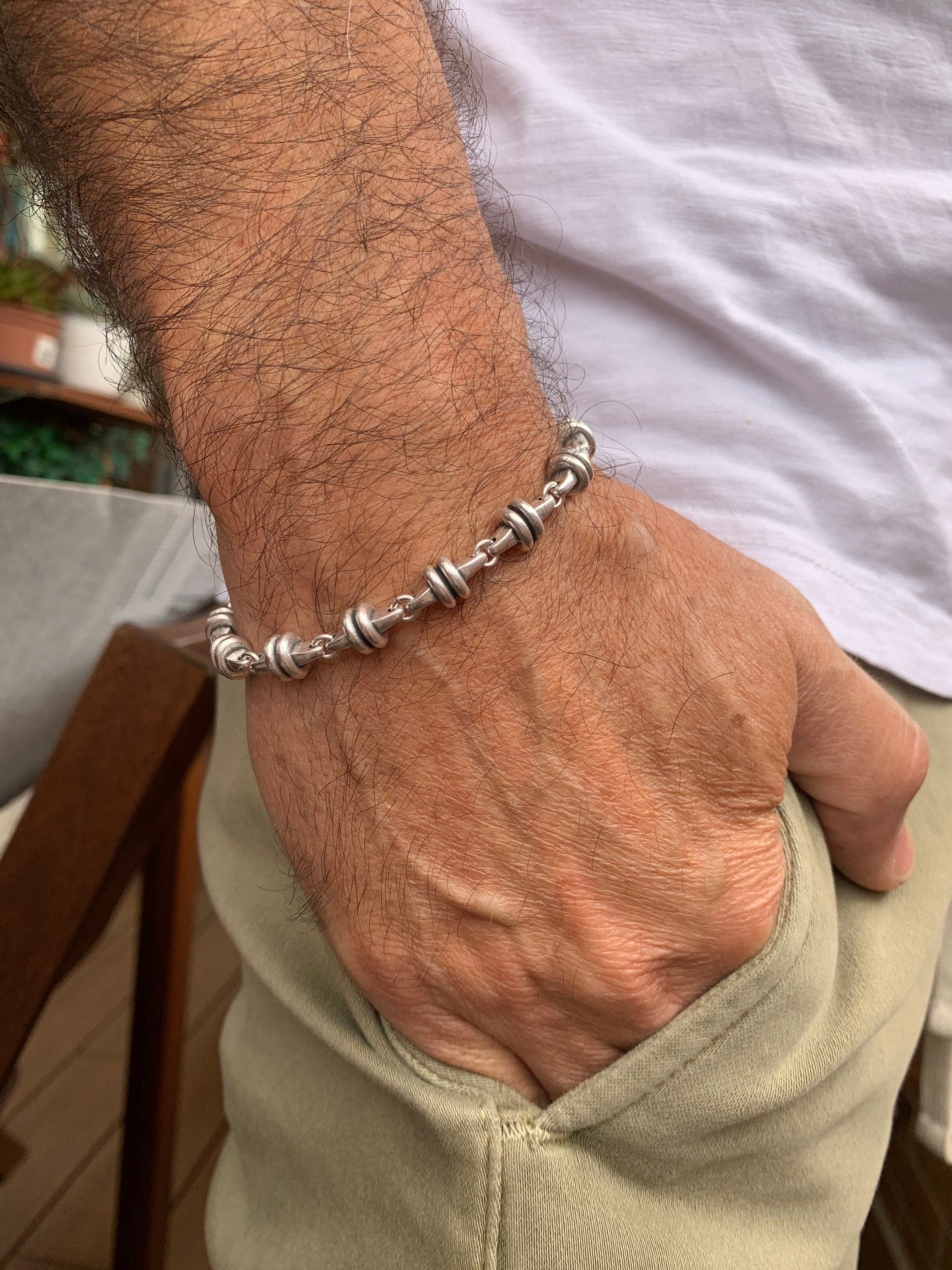 Chunky chain bracelet for men, silver bracelet, male bracelet, bulky bracelet, statement bracelet, manly bracelet, metal bracelet for men