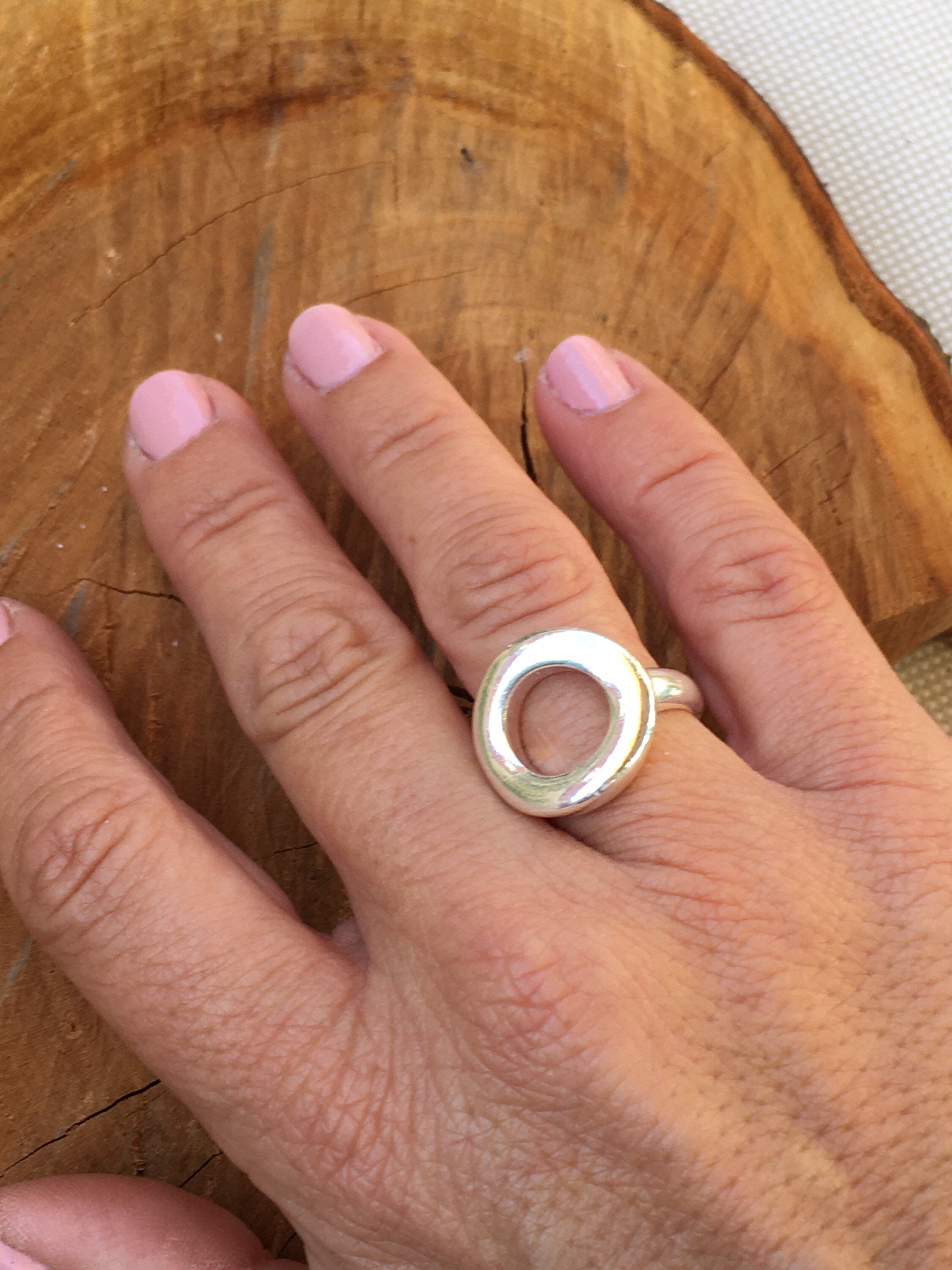 Chunky ring, Silver boho ring, engraved boho silver ring, french clasp silver ring, Statement ring,