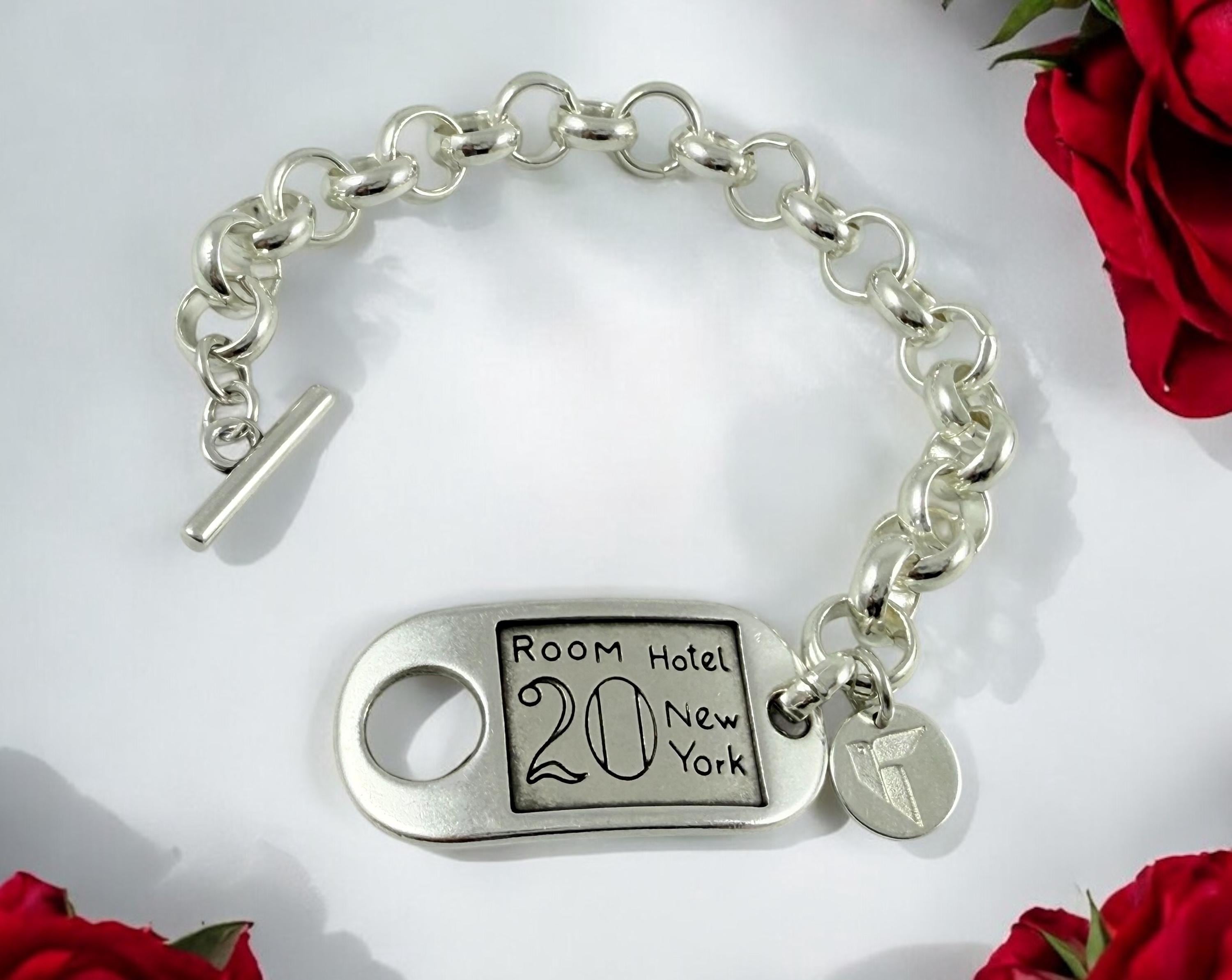 Chunky silver chain bracelet, statement bracelet, bold chain bracelet, bulky bracelet, rock bracelet, ID Toggle bracelet, gift for her,