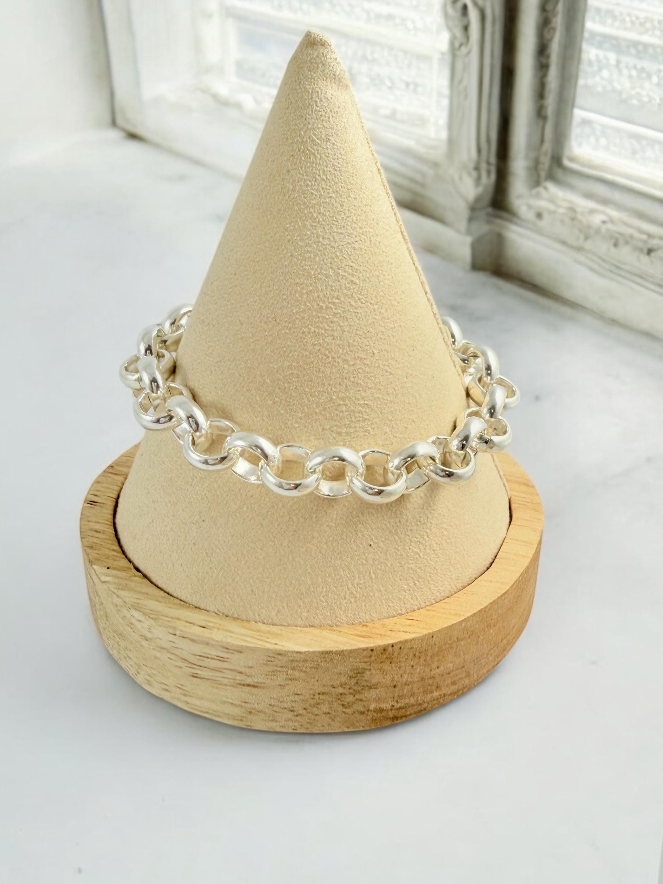 Chunky silver chain bracelet, statement bracelet, bold chain bracelet, bulky bracelet, rock bracelet, ID Toggle bracelet, gift for her,