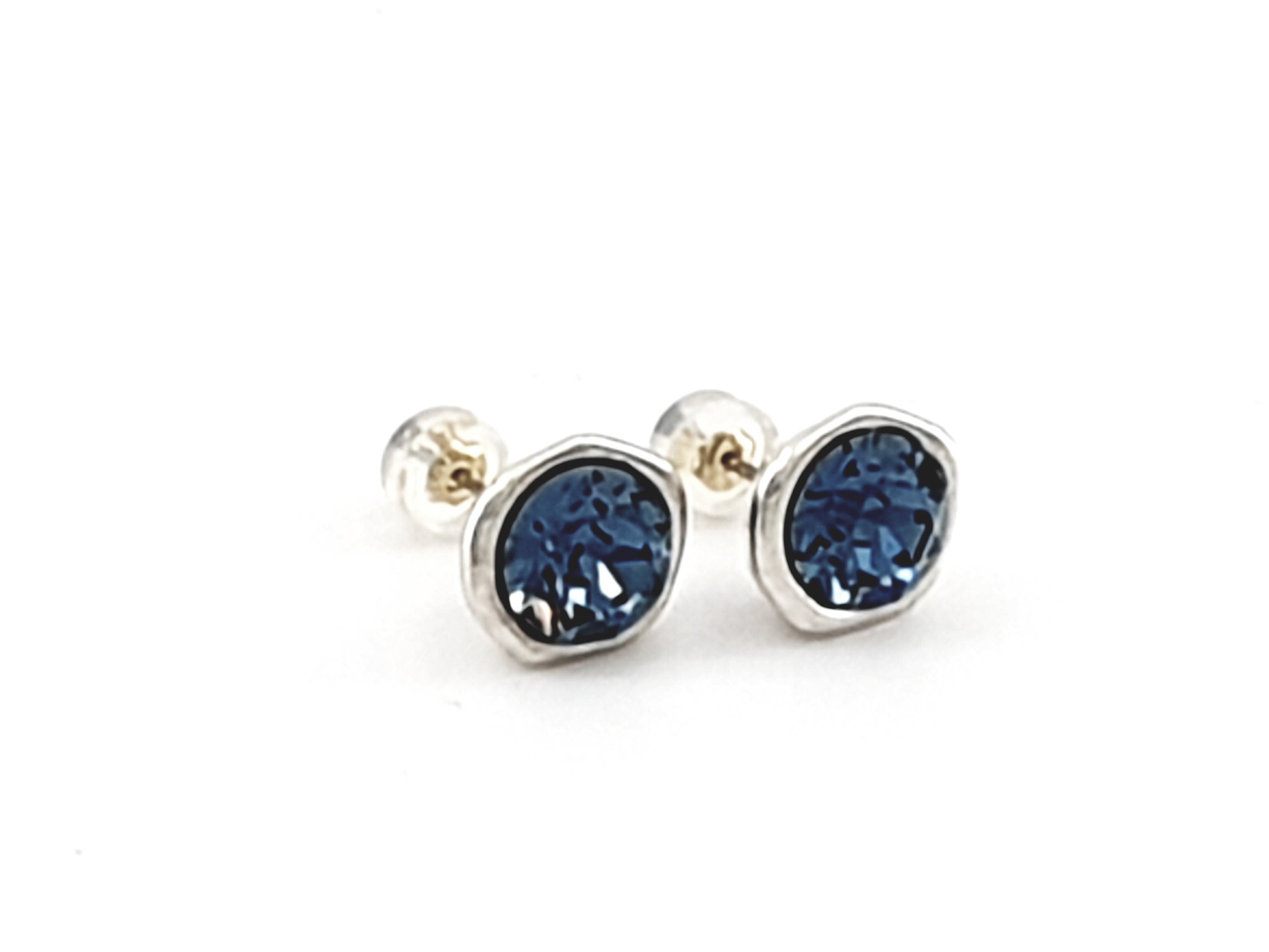Swarovski Crystal Stud Earrings – 17 Colors Available – Silver-Plated – Sparkling Everyday & Party Jewelry - uno de 50 style - gift for her
