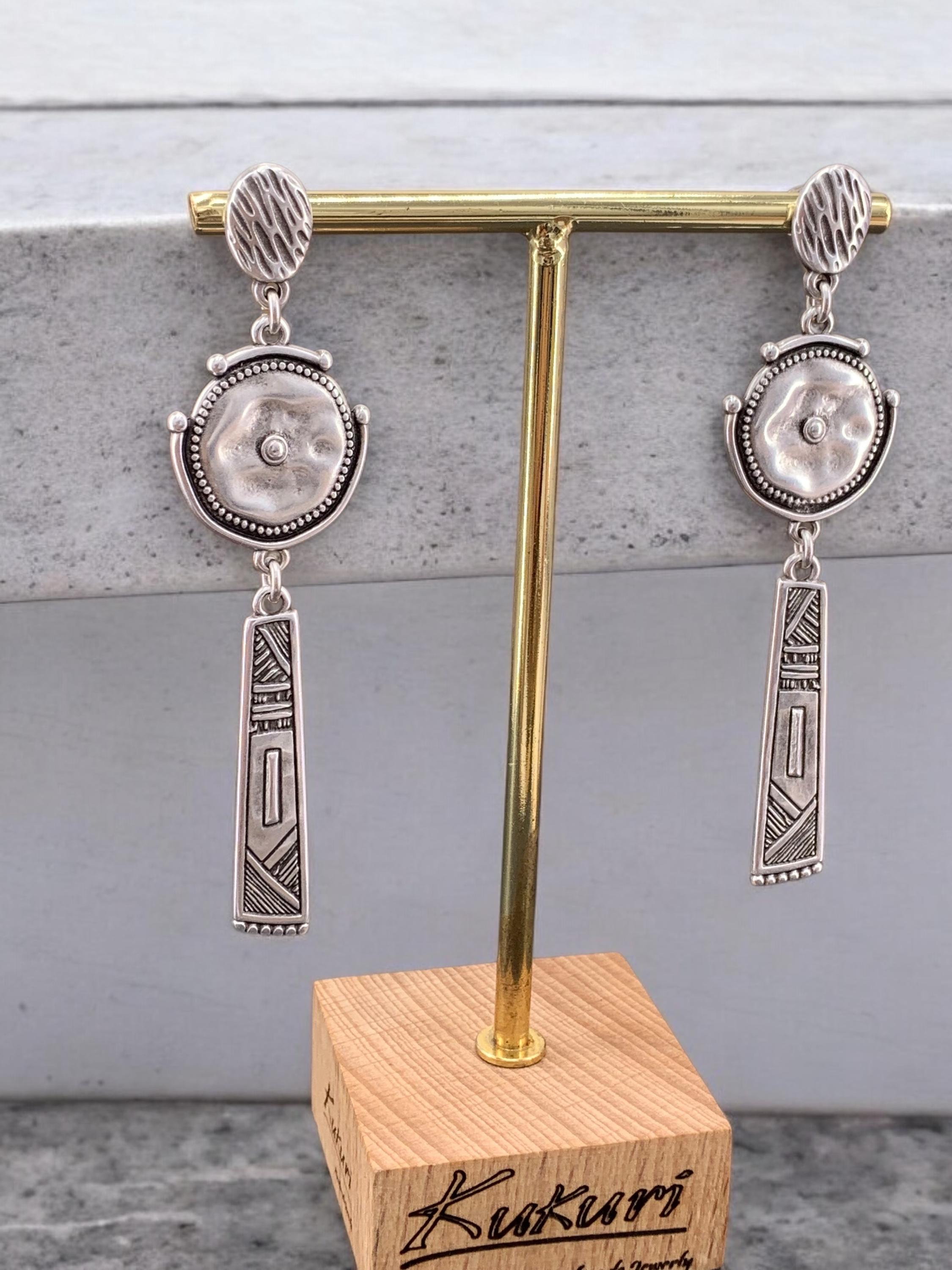 Ethnic long earrings, silver tribal earrings, statement earrings, chunky silver earrings, engraved earrings, drop earrings, dangle earrings