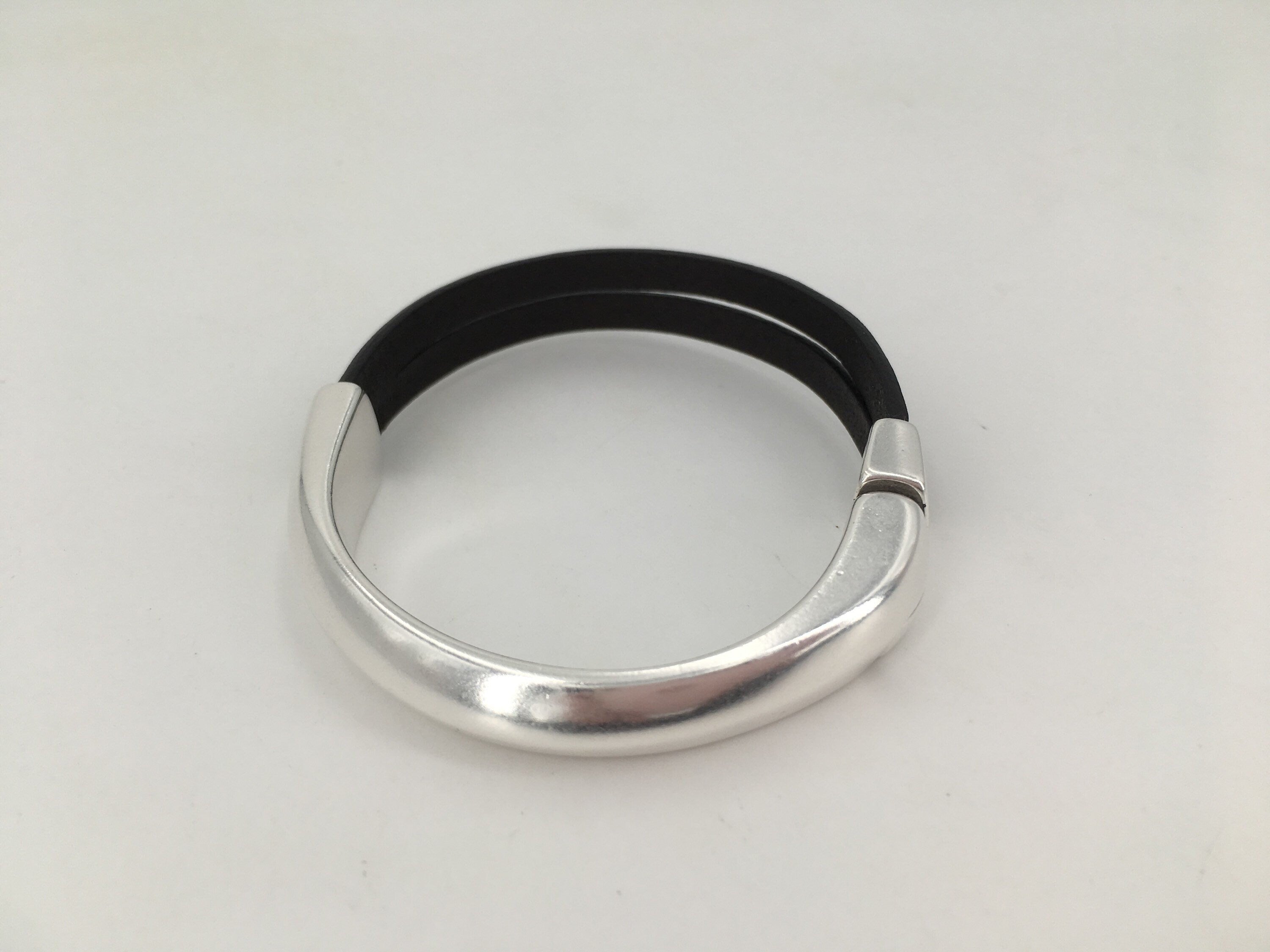 Handmade Leather Bracelet for Men: Silver Clasp, Elegant Gift