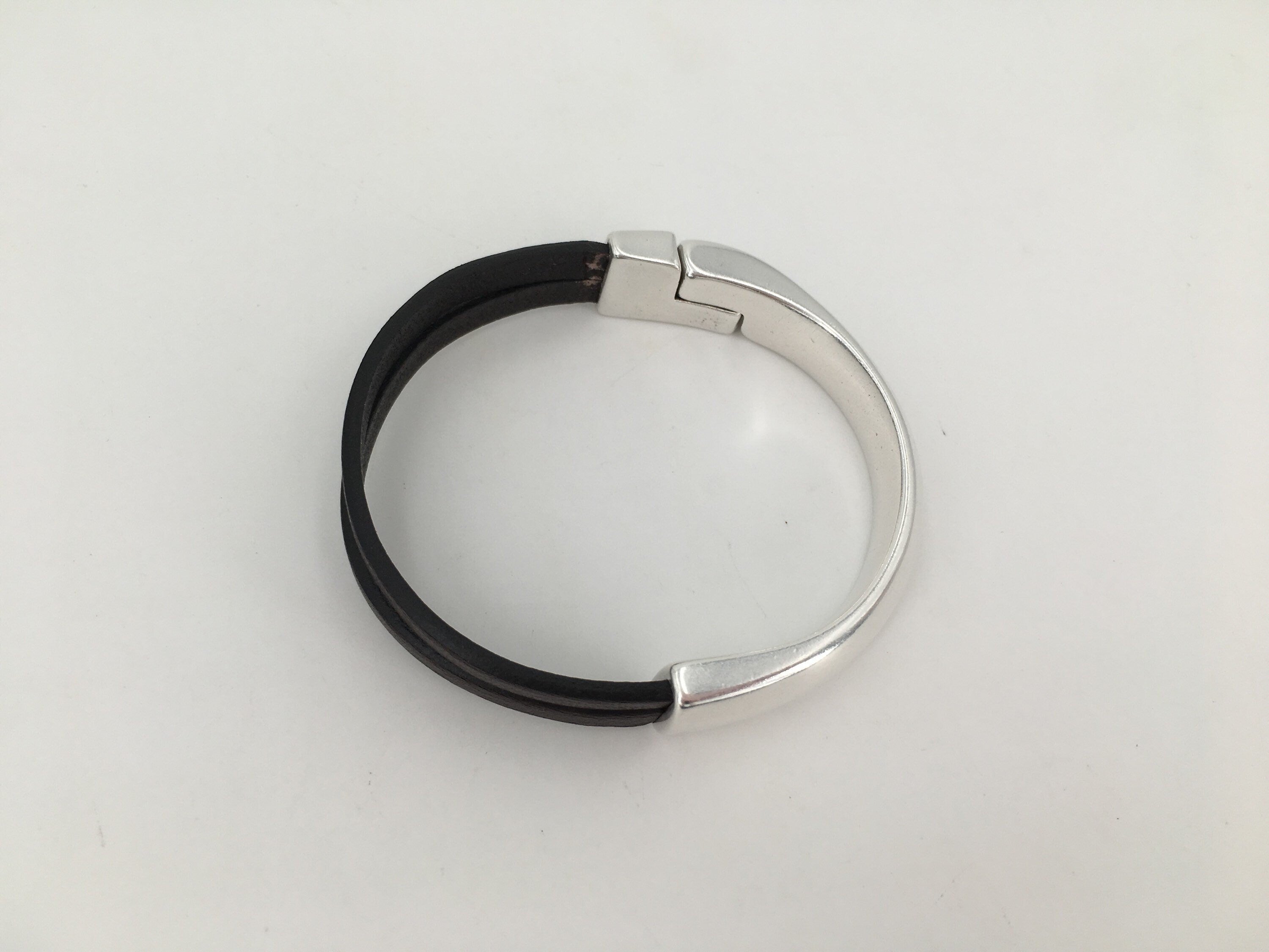 Handmade Leather Bracelet for Men: Silver Clasp, Elegant Gift