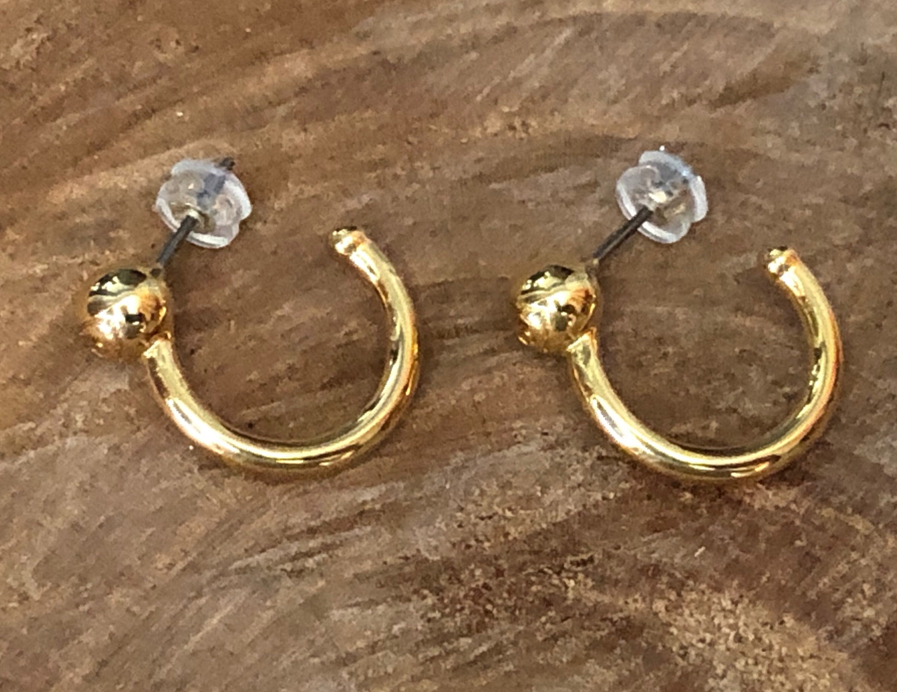 Medium Gold Hoop Earrings – Shiny Bohemian Hoops – 24k Gold Plated – Surgical Steel Post – Women’s Gift