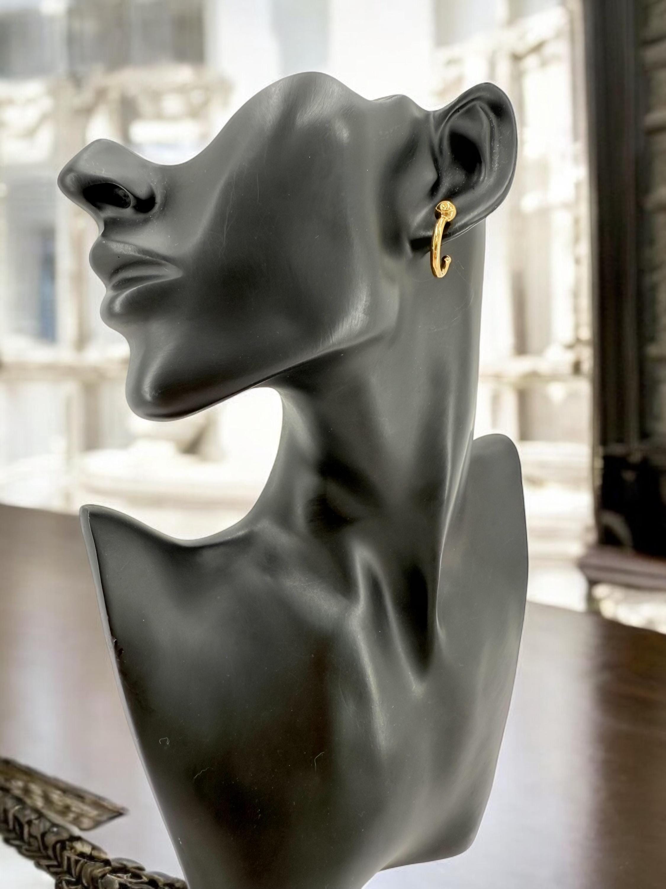 Medium Gold Hoop Earrings – Shiny Bohemian Hoops – 24k Gold Plated – Surgical Steel Post – Women’s Gift