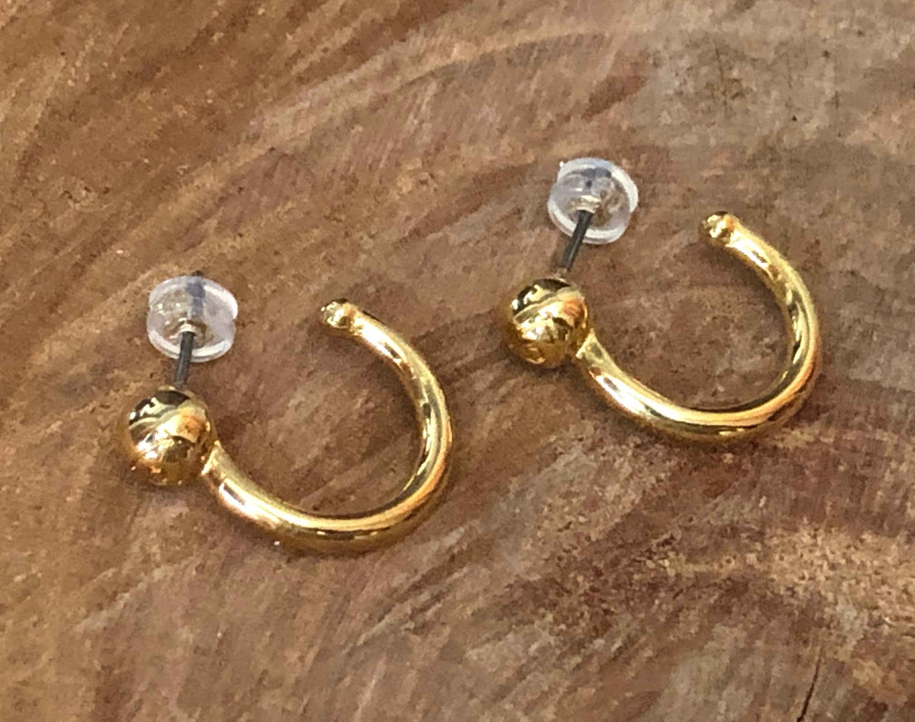 Medium Gold Hoop Earrings – Shiny Bohemian Hoops – 24k Gold Plated – Surgical Steel Post – Women’s Gift