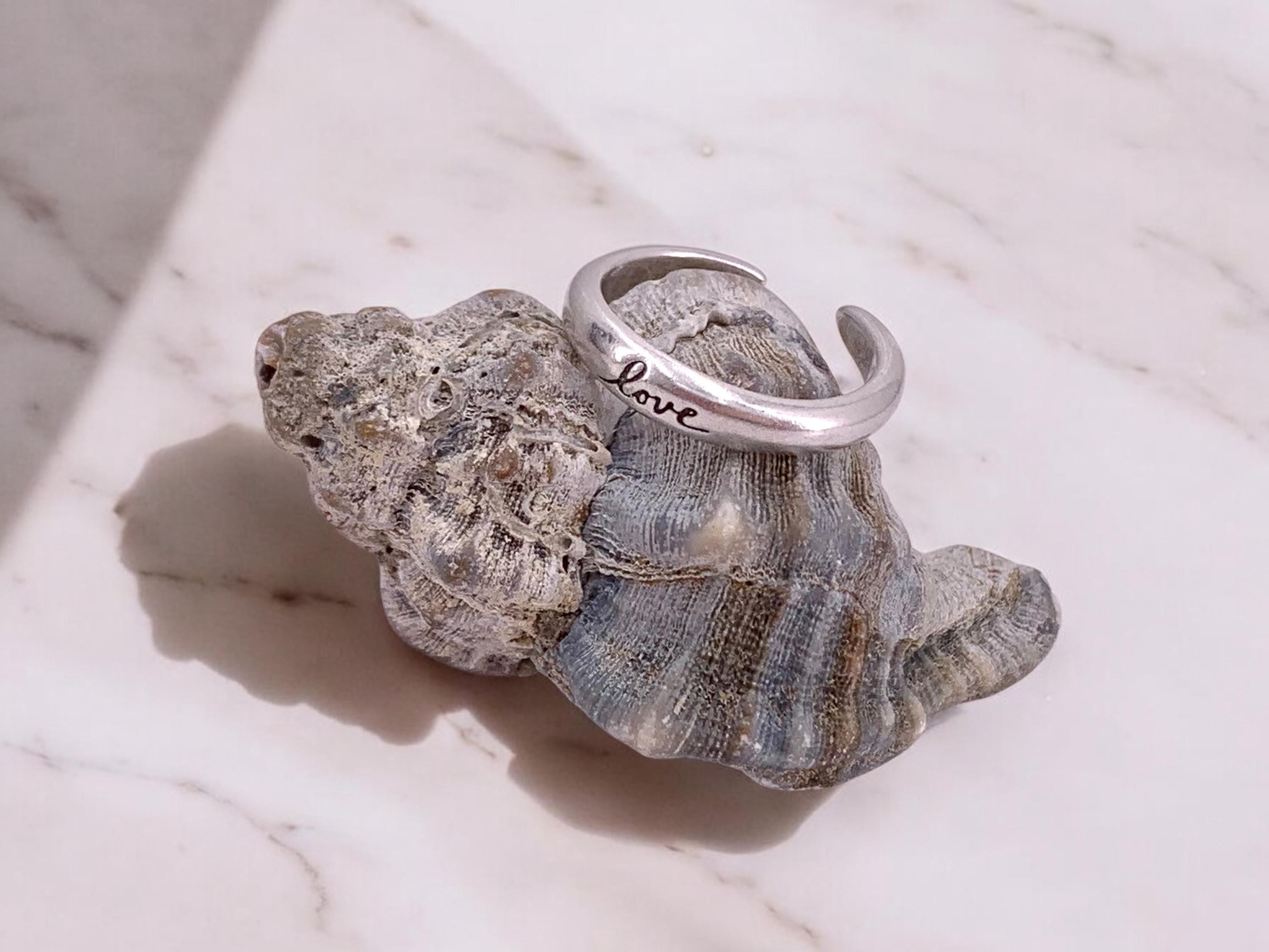 Stunning chunky silver ring with “love”- the perfect Valentine’s Day gift, dome ring, uno de 50 style, girlfriend gift, bold silver ring,