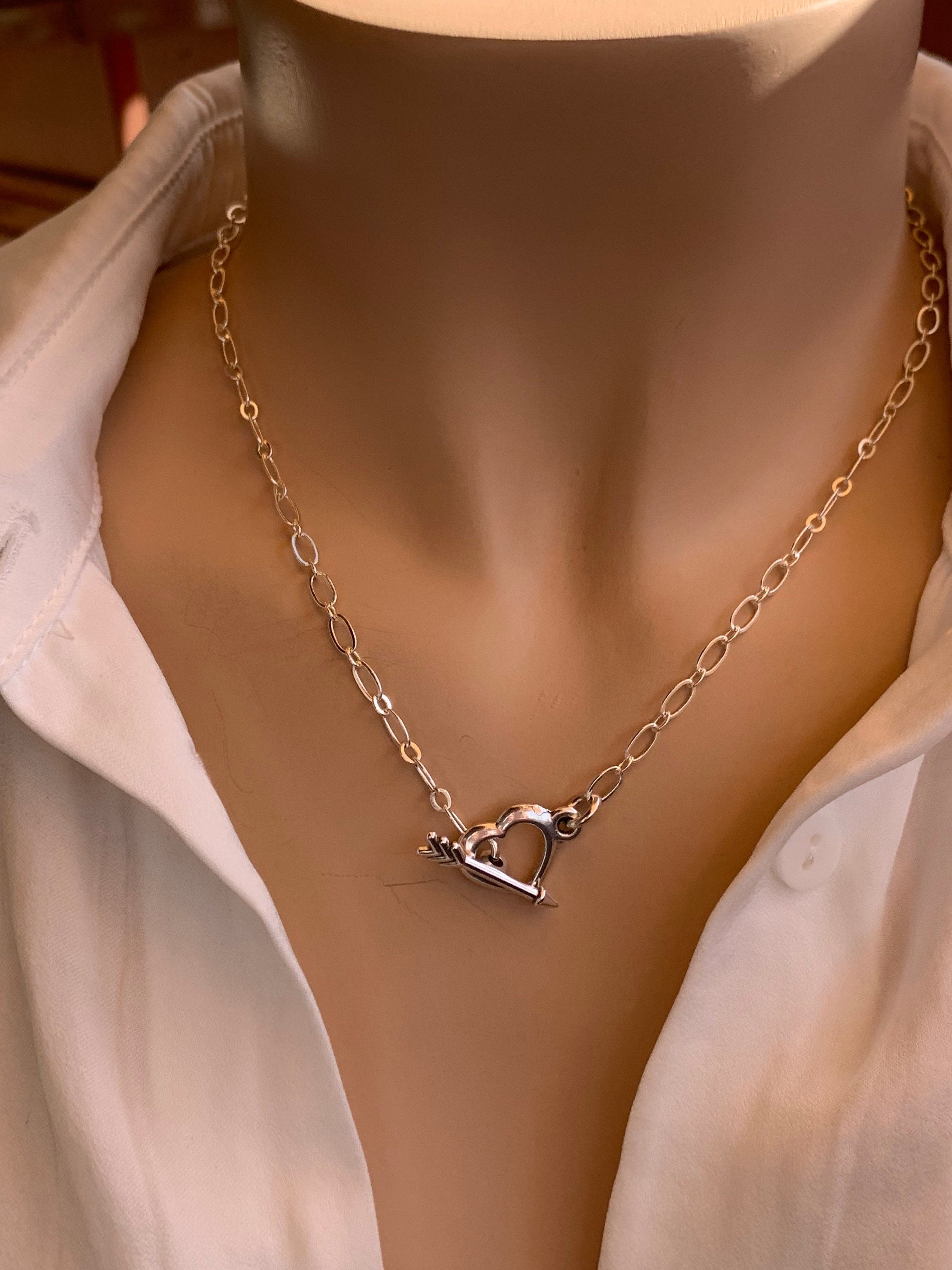 Heart pendant necklace , love necklace for her, dainty love necklace for girlfriend, simple love necklace