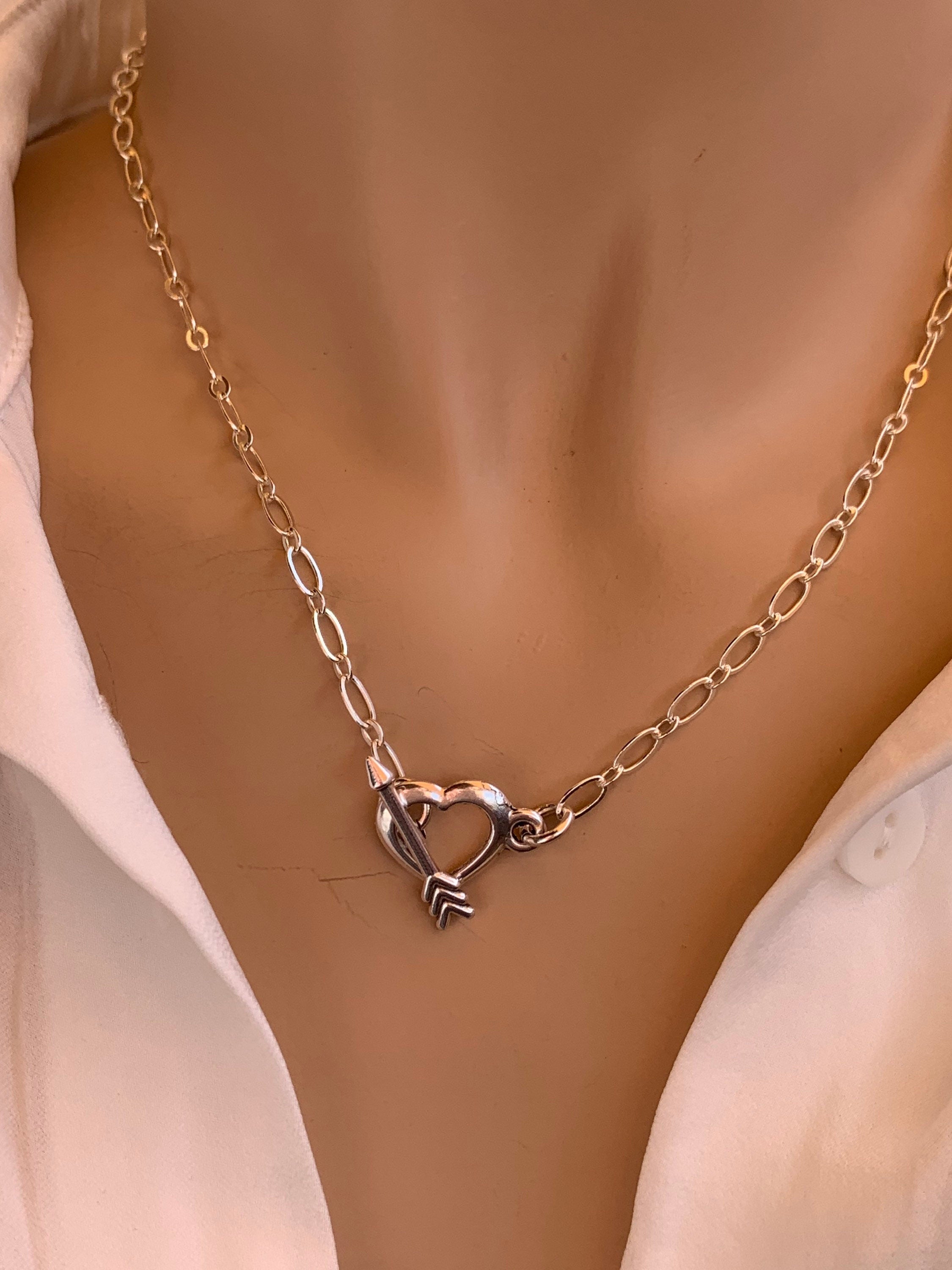 Heart pendant necklace , love necklace for her, dainty love necklace for girlfriend, simple love necklace