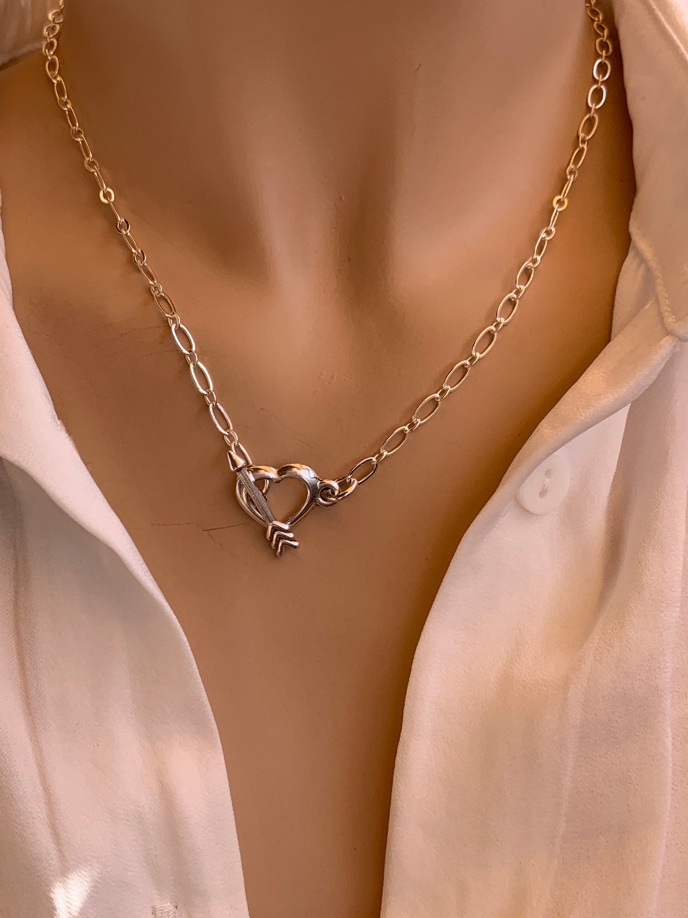 Heart pendant necklace , love necklace for her, dainty love necklace for girlfriend, simple love necklace