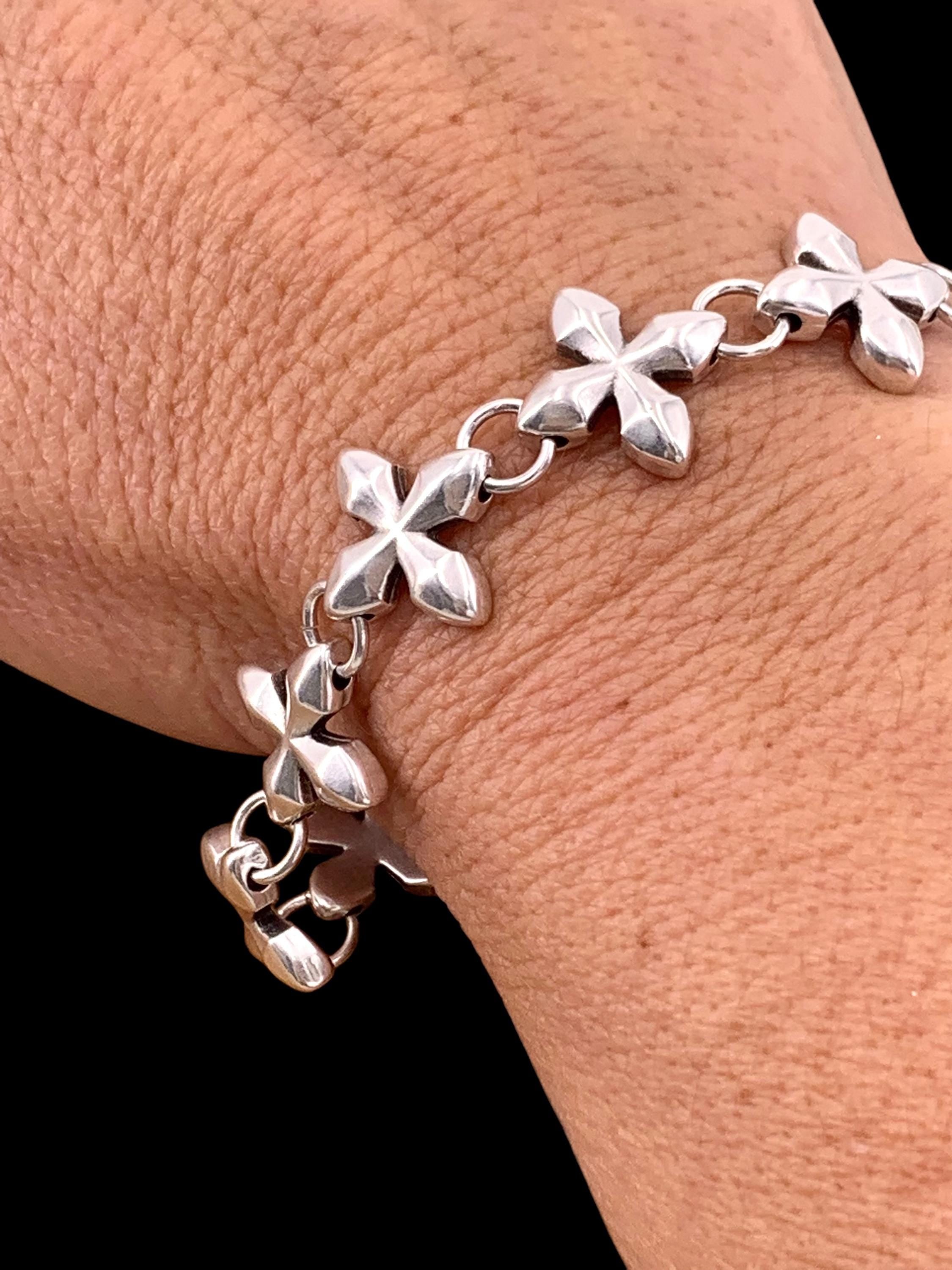 Original chunky link Unisex Sculptural Chain Bracelet – Custom-Fit Silver Link Design with Magnetic or Lobster Clasp