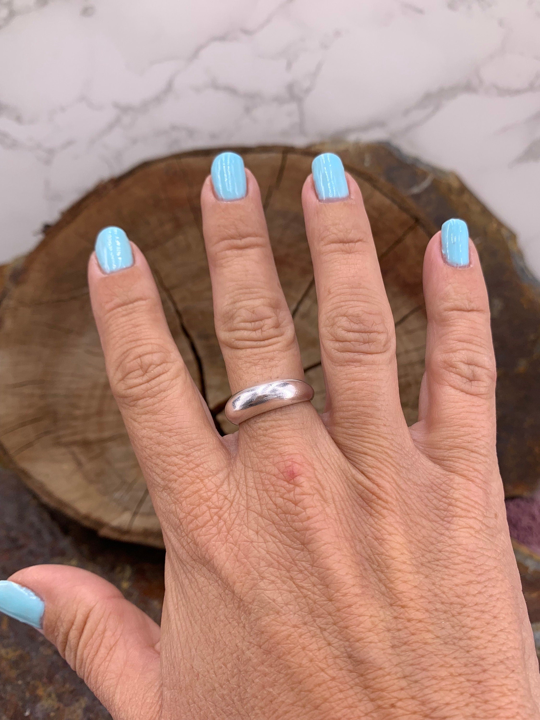 Chunky silver ring, Dome ring, bold silver ring, statement silver ring, bulky wide ring, bohemian ring, uno de 50 style, gift for women