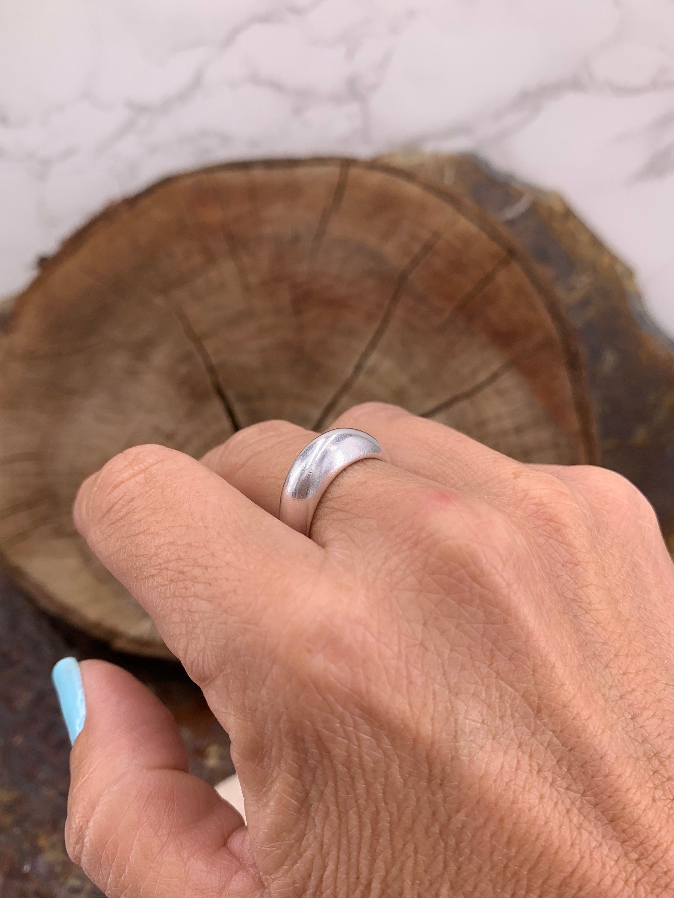 Chunky silver ring, Dome ring, bold silver ring, statement silver ring, bulky wide ring, bohemian ring, uno de 50 style, gift for women