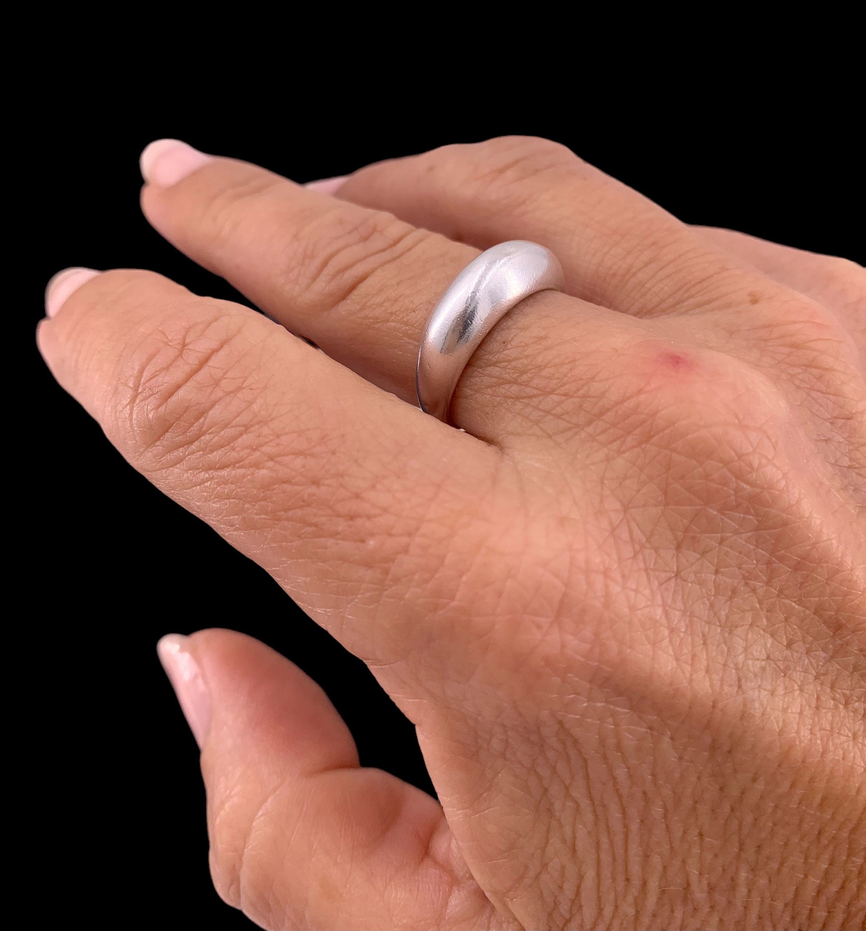 Chunky silver ring, Dome ring, bold silver ring, statement silver ring, bulky wide ring, bohemian ring, uno de 50 style, gift for women