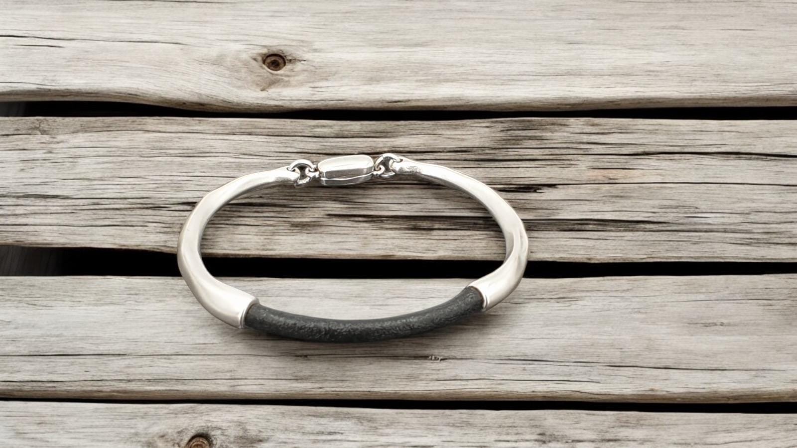 Gift for him, organic bracelet, hammered bracelet, silver bracelet, handmade jewelry, personalized jewelry, jewelry, gifts for mom