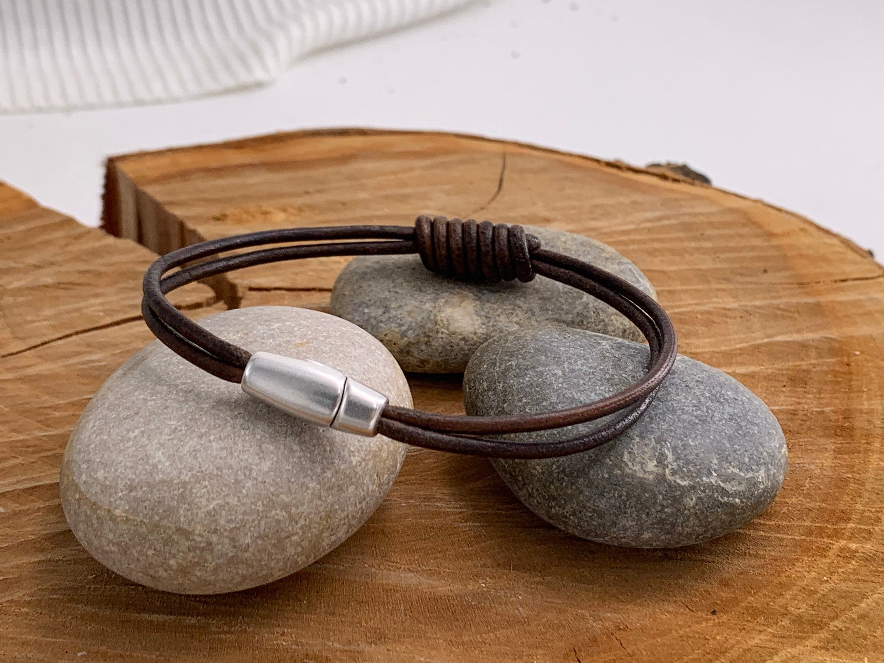 Leather bracelet for men, knots leather bracelet, gift for men, nautical bracelet, surfer bracelet, masculine bracelet, style