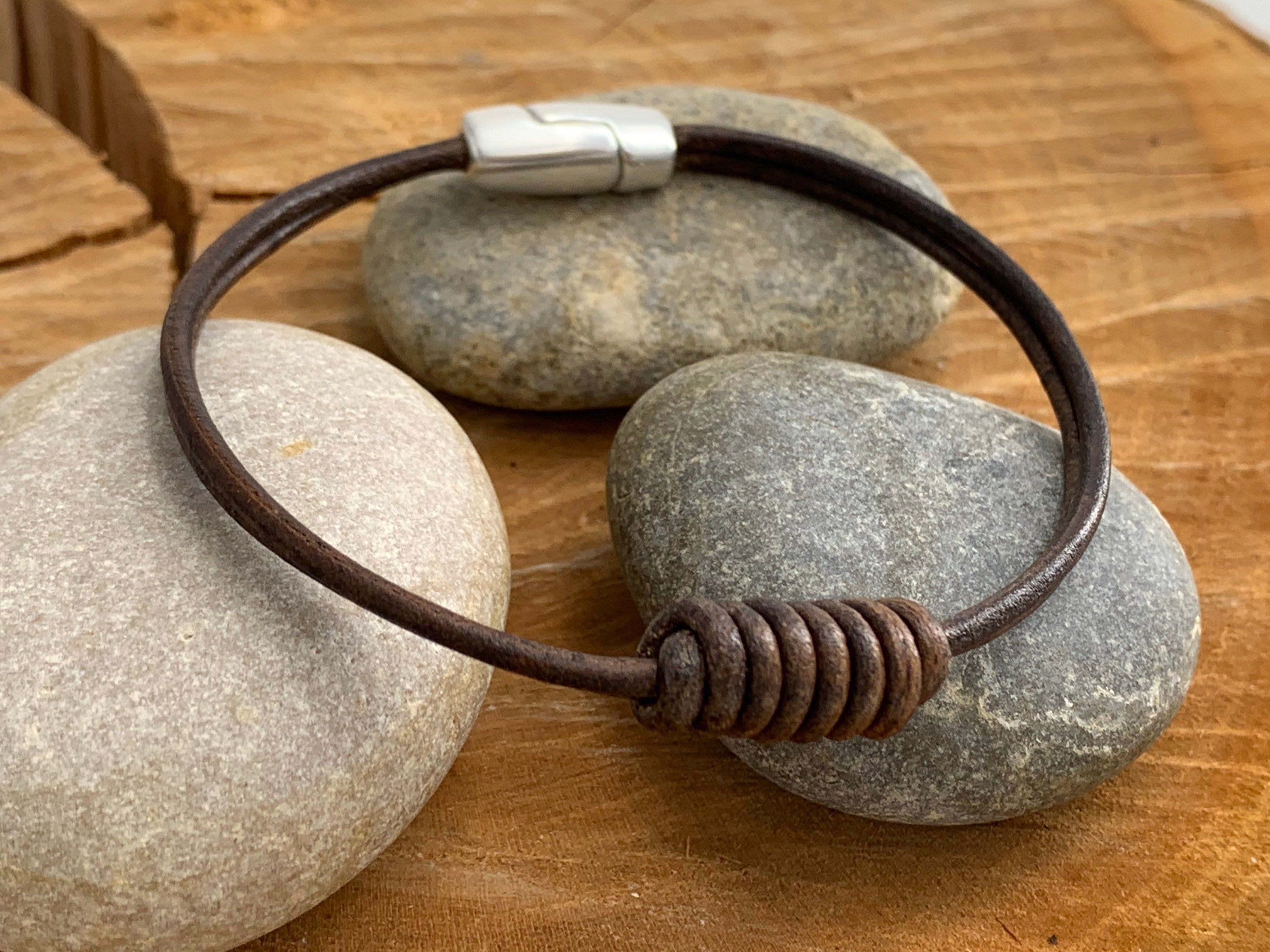 Leather bracelet for men, knots leather bracelet, gift for men, nautical bracelet, surfer bracelet, masculine bracelet, style