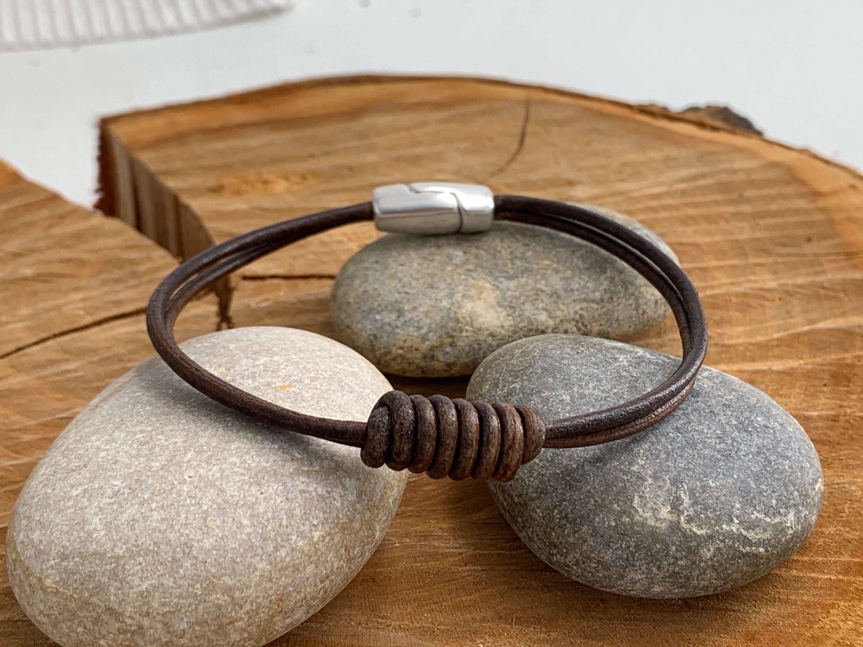 Leather bracelet for men, knots leather bracelet, gift for men, nautical bracelet, surfer bracelet, masculine bracelet, style