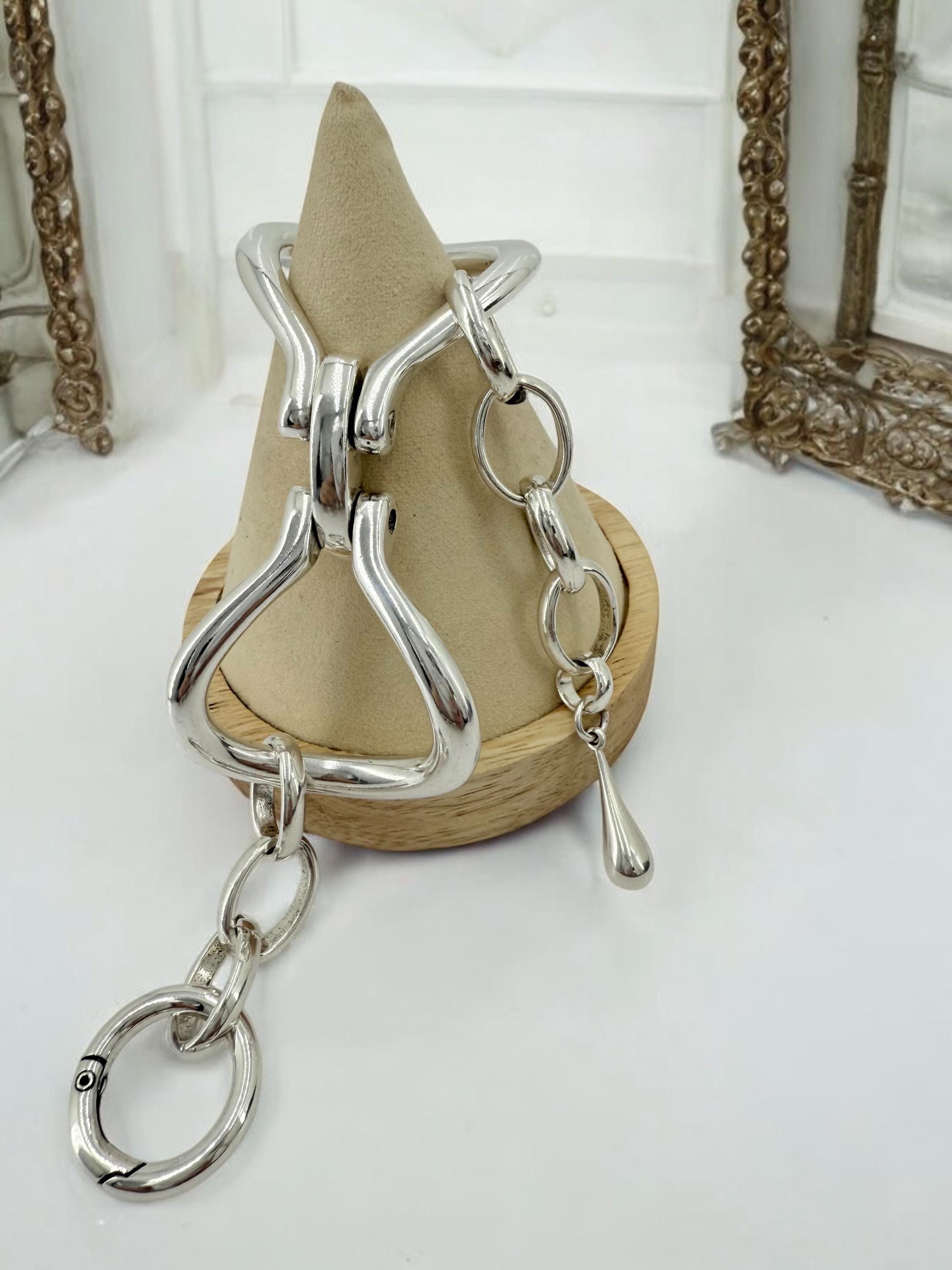 Silver bracelet, chunky silver cuff, bold chain bracelet, uno de 50 style, gift for her, hypoallergenic, high-quality silver-plated zamak