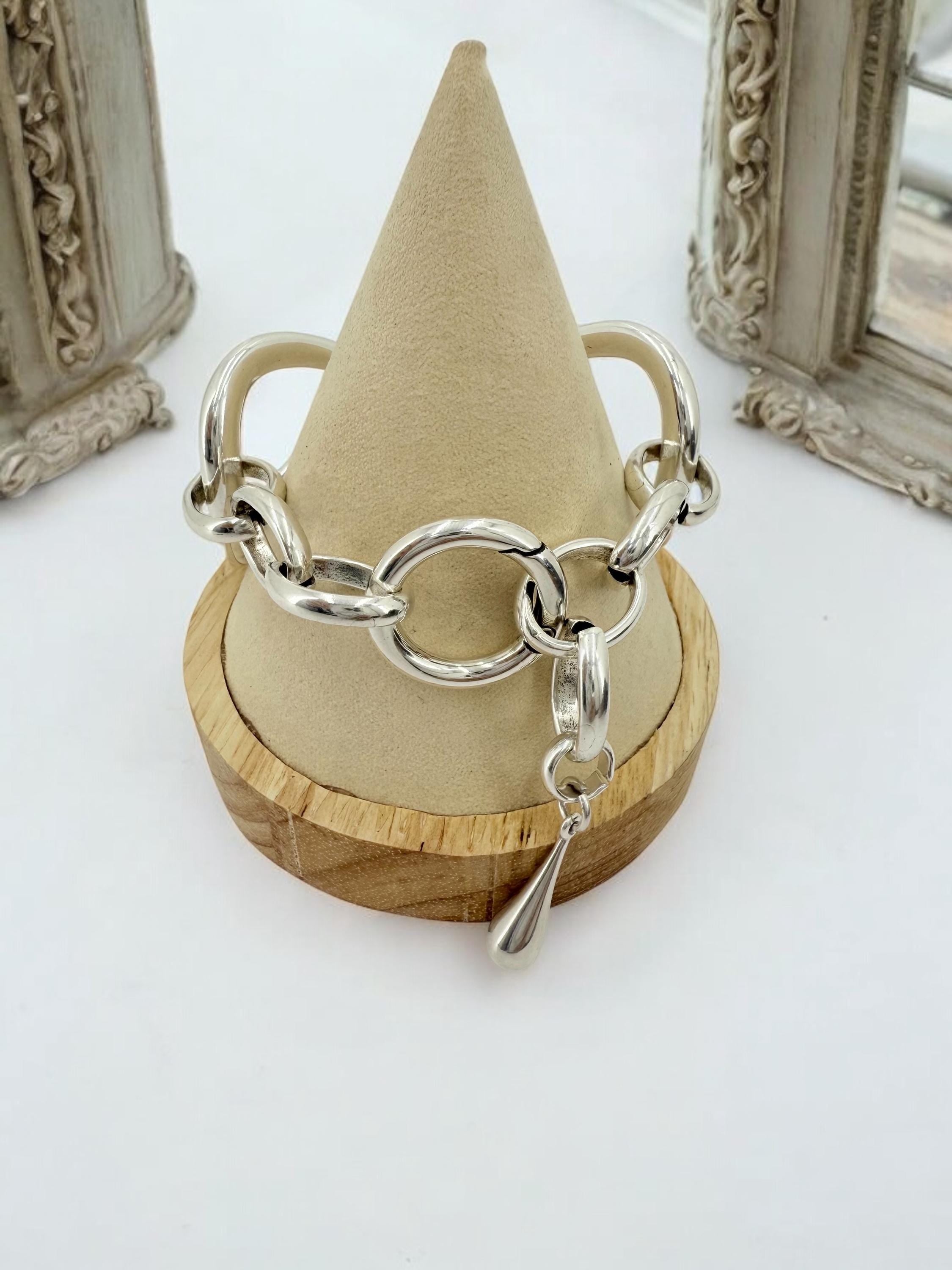 Silver bracelet, chunky silver cuff, bold chain bracelet, uno de 50 style, gift for her, hypoallergenic, high-quality silver-plated zamak