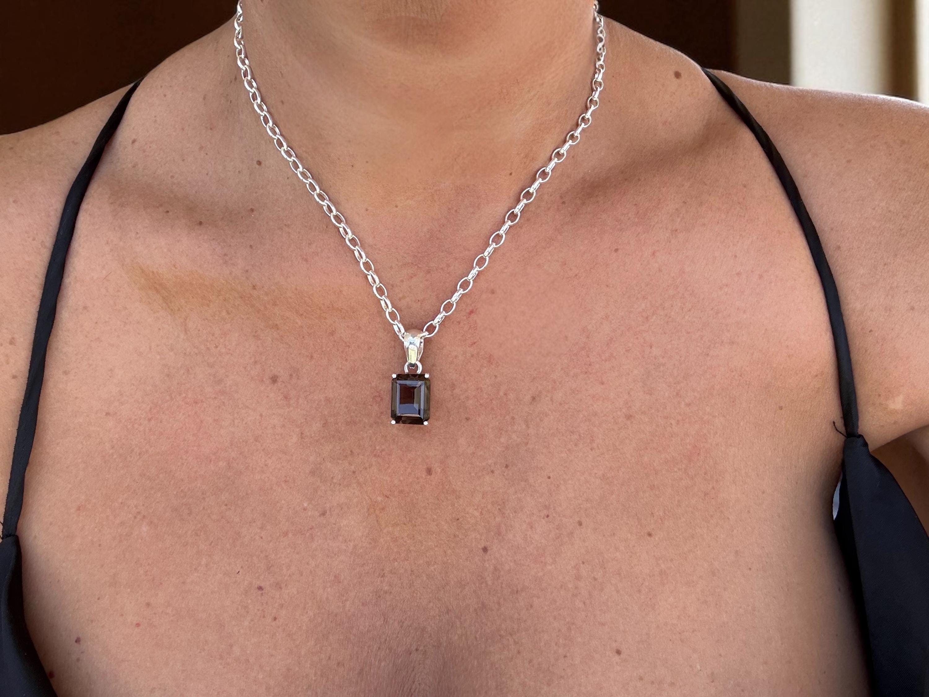 Honey Quartz Sterling Silver Pendant necklace, Quartz Statement Pendant, Large Gemstone Pendant, Gold Quartz, Gift for Her, Chunky Pendant