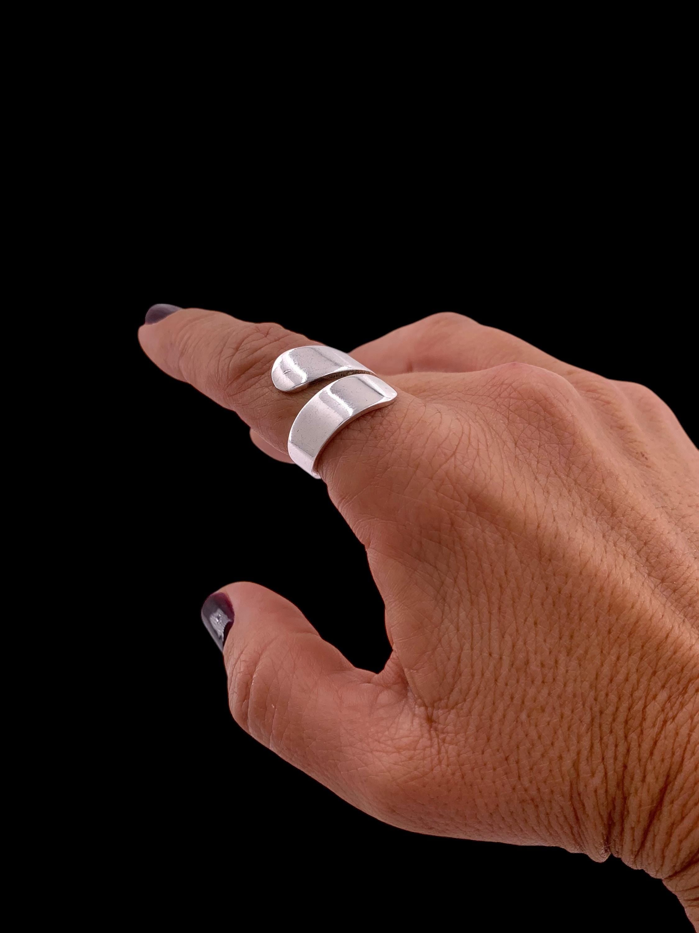 Statement ring, chunky ring, twisted silver ring, wide ring, bold silver ring, oversized ring, uno de 50 style ring, gift for women