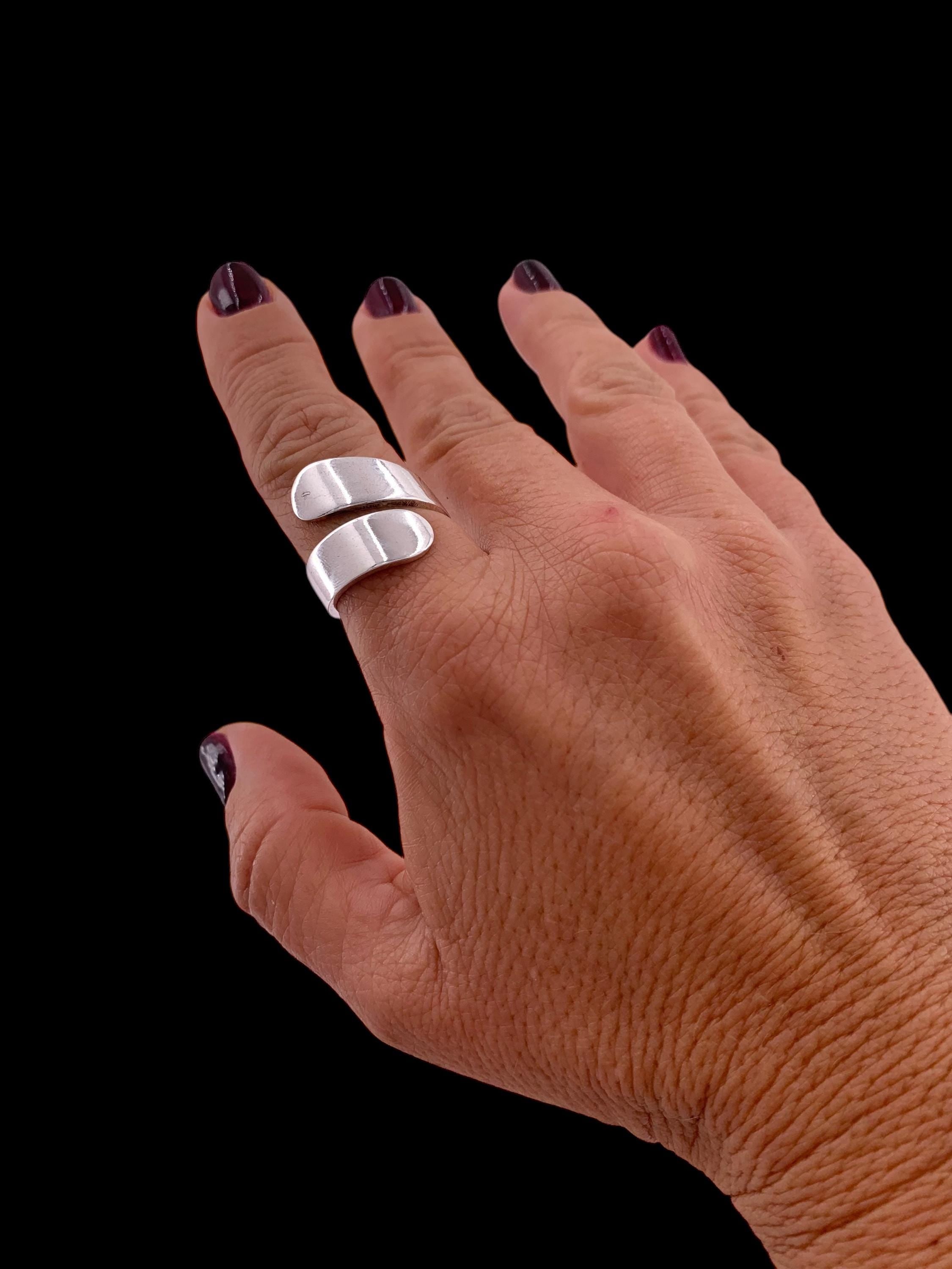 Statement ring, chunky ring, twisted silver ring, wide ring, bold silver ring, oversized ring, uno de 50 style ring, gift for women