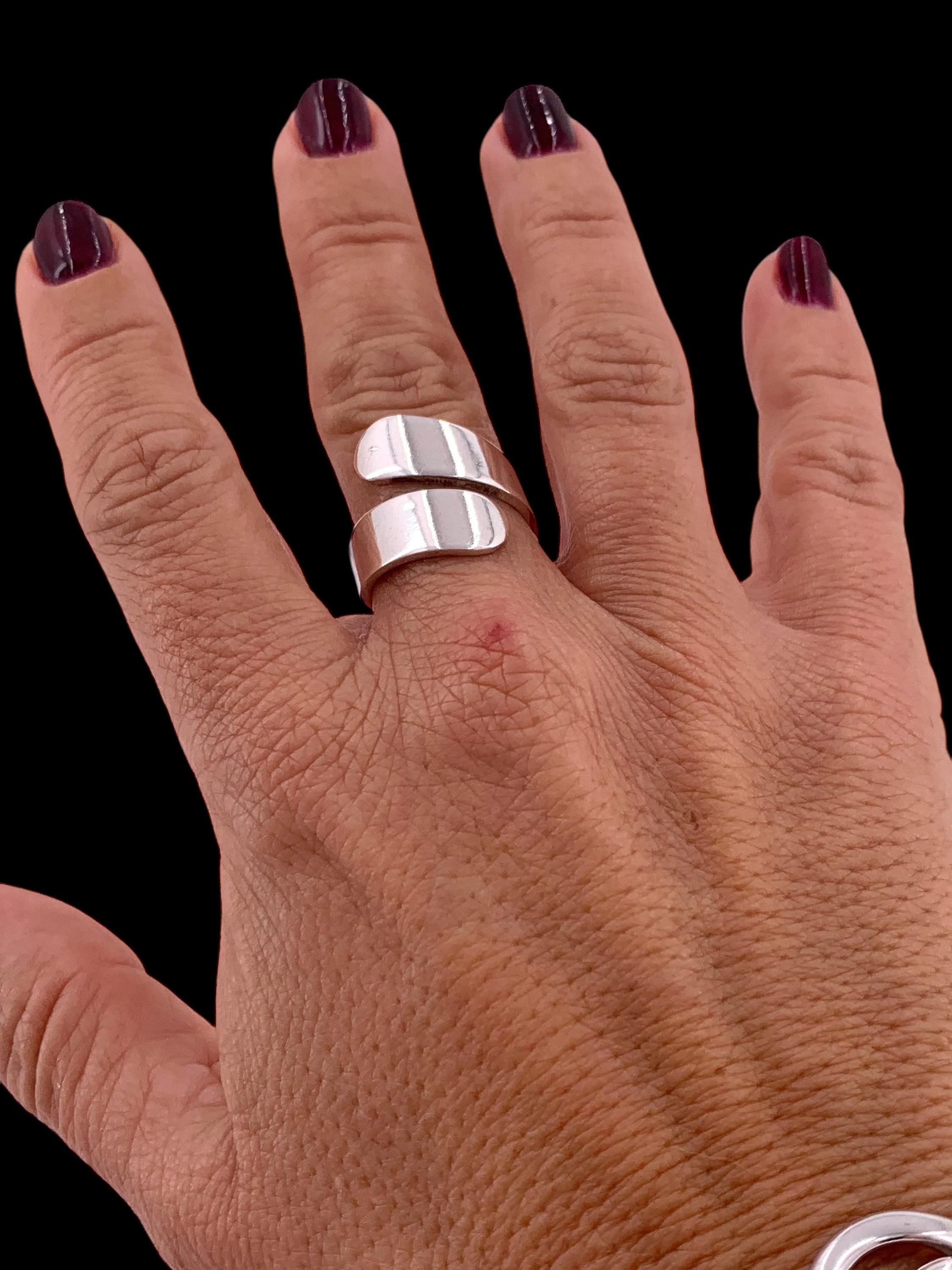 Statement ring, chunky ring, twisted silver ring, wide ring, bold silver ring, oversized ring, uno de 50 style ring, gift for women