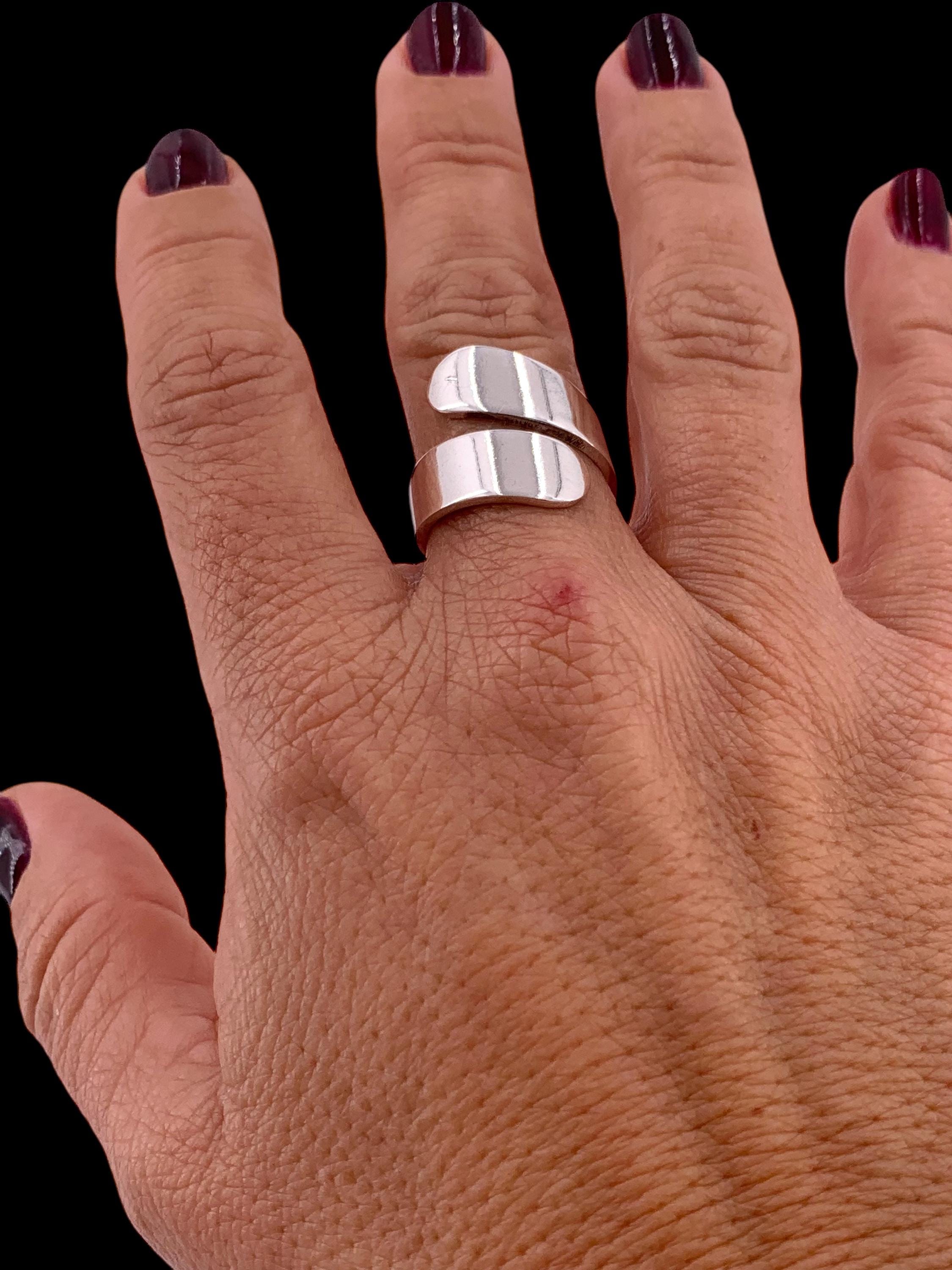 Statement ring, chunky ring, twisted silver ring, wide ring, bold silver ring, oversized ring, uno de 50 style ring, gift for women