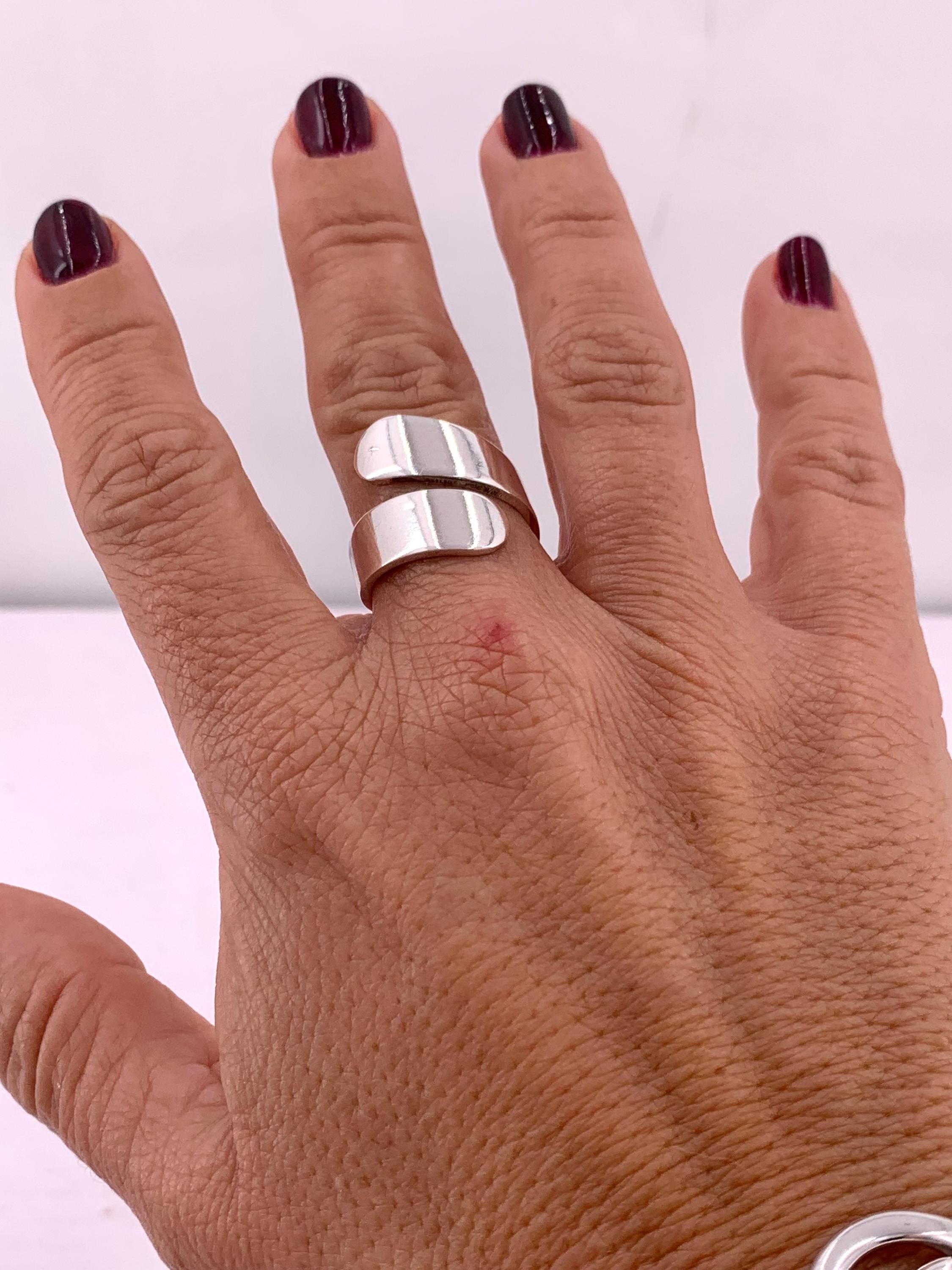 Statement ring, chunky ring, twisted silver ring, wide ring, bold silver ring, oversized ring, uno de 50 style ring, gift for women