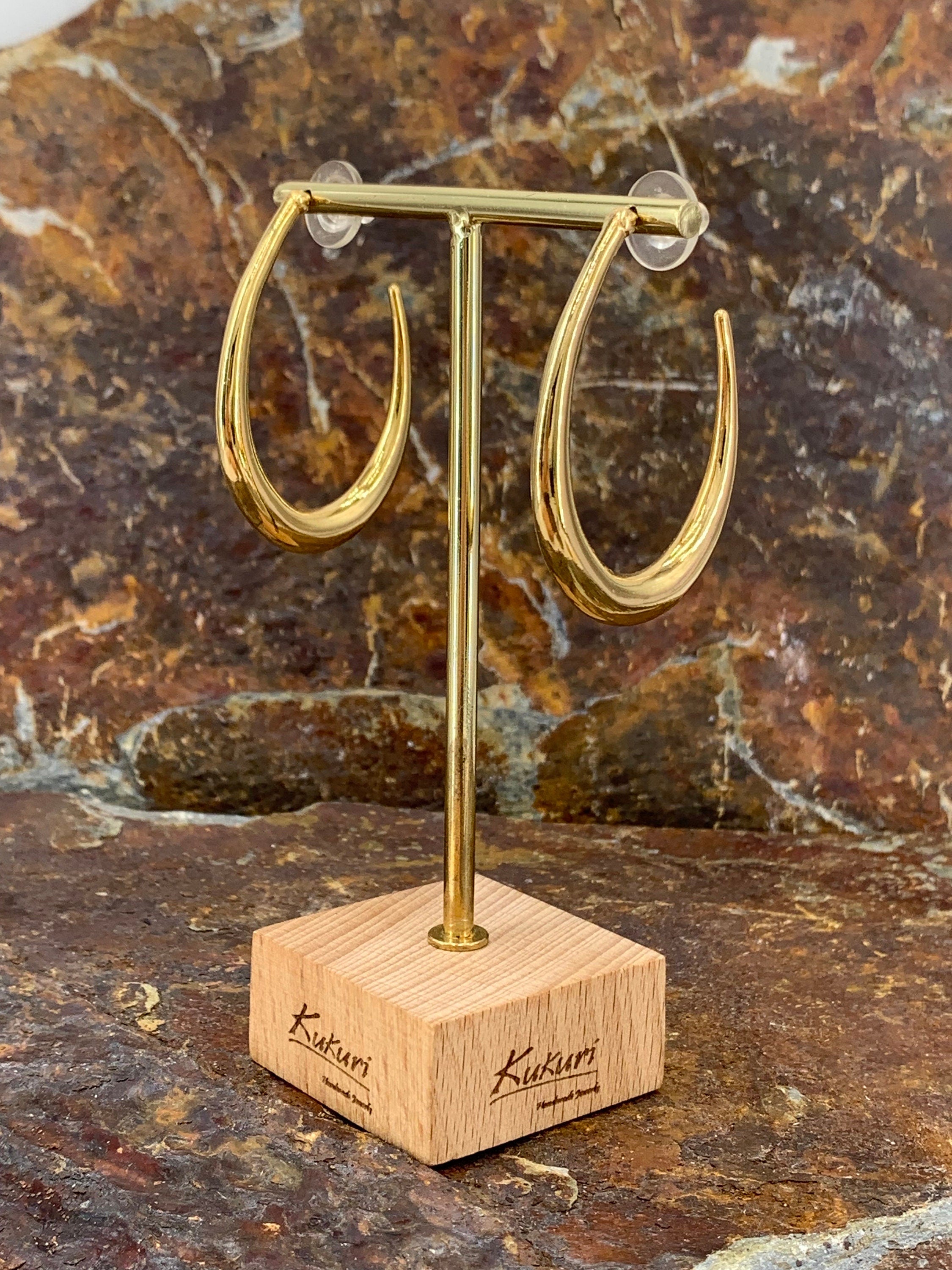 Oversized Oval chunky Hoop Earrings – Bold Sculptural Design in Silver or 24k Gold plated – Modern Statement Jewelry, uno de 50 style