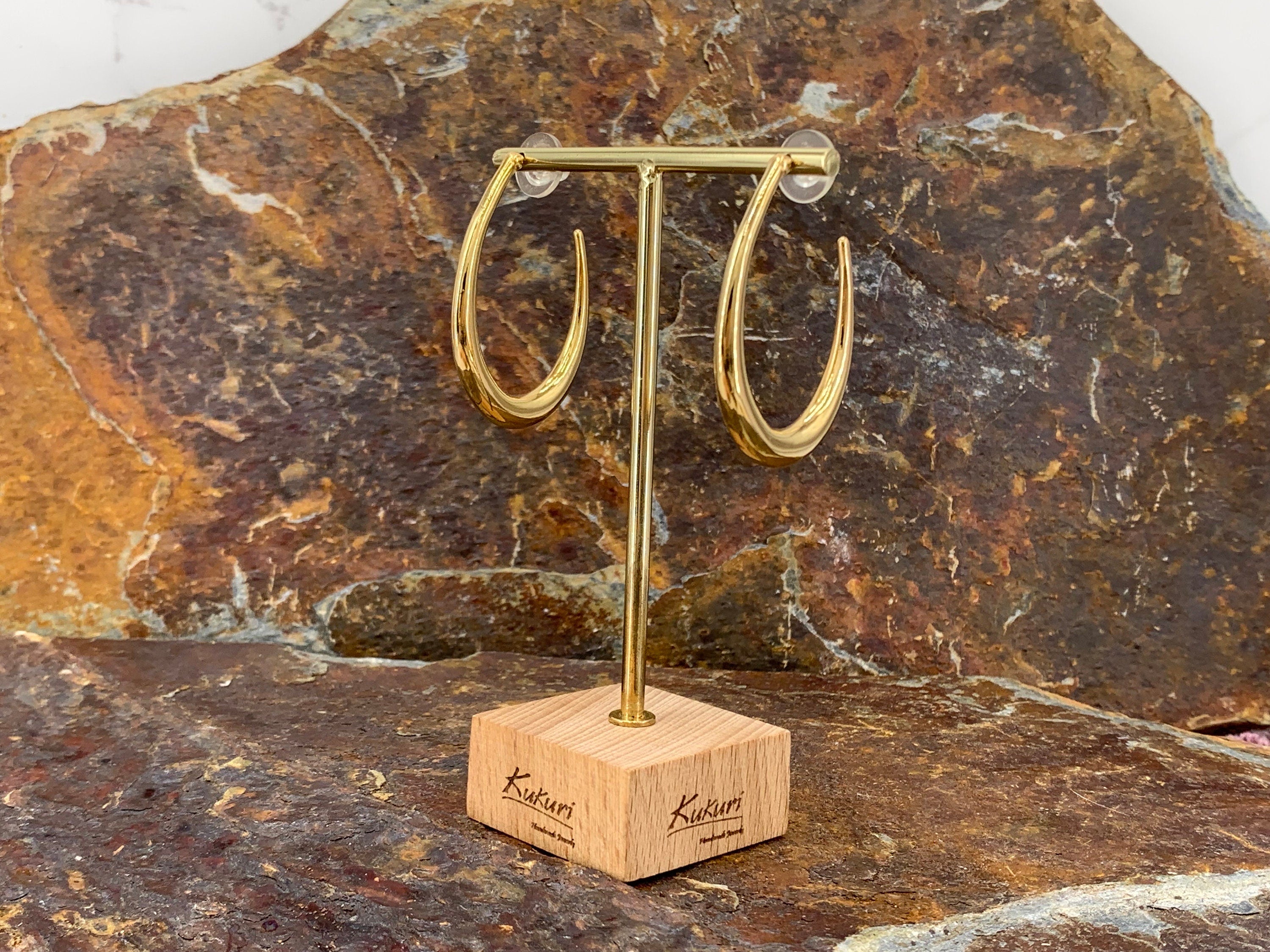 Oversized Oval chunky Hoop Earrings – Bold Sculptural Design in Silver or 24k Gold plated – Modern Statement Jewelry, uno de 50 style