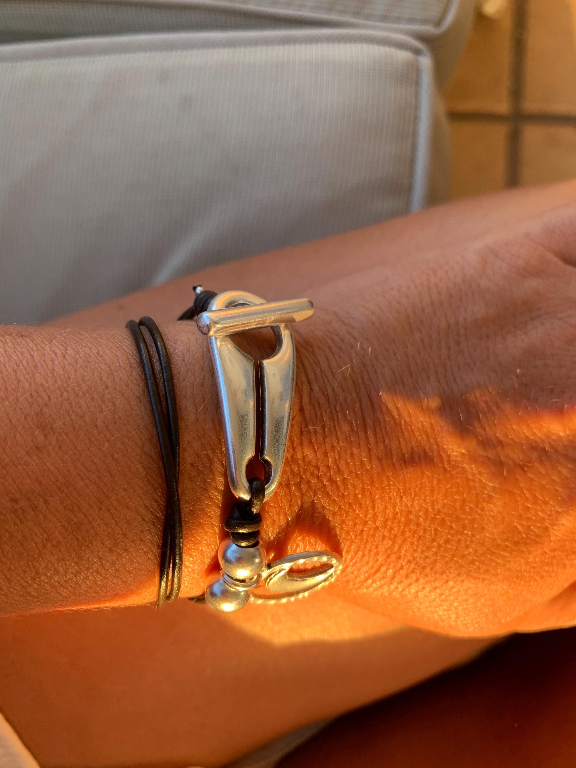 Boho Leather Wrap Bracelet – Moon Charm & Silver Beads – Chunky Tribal Style – Toggle Clasp – Handmade Gift for Her, uno de 59 style