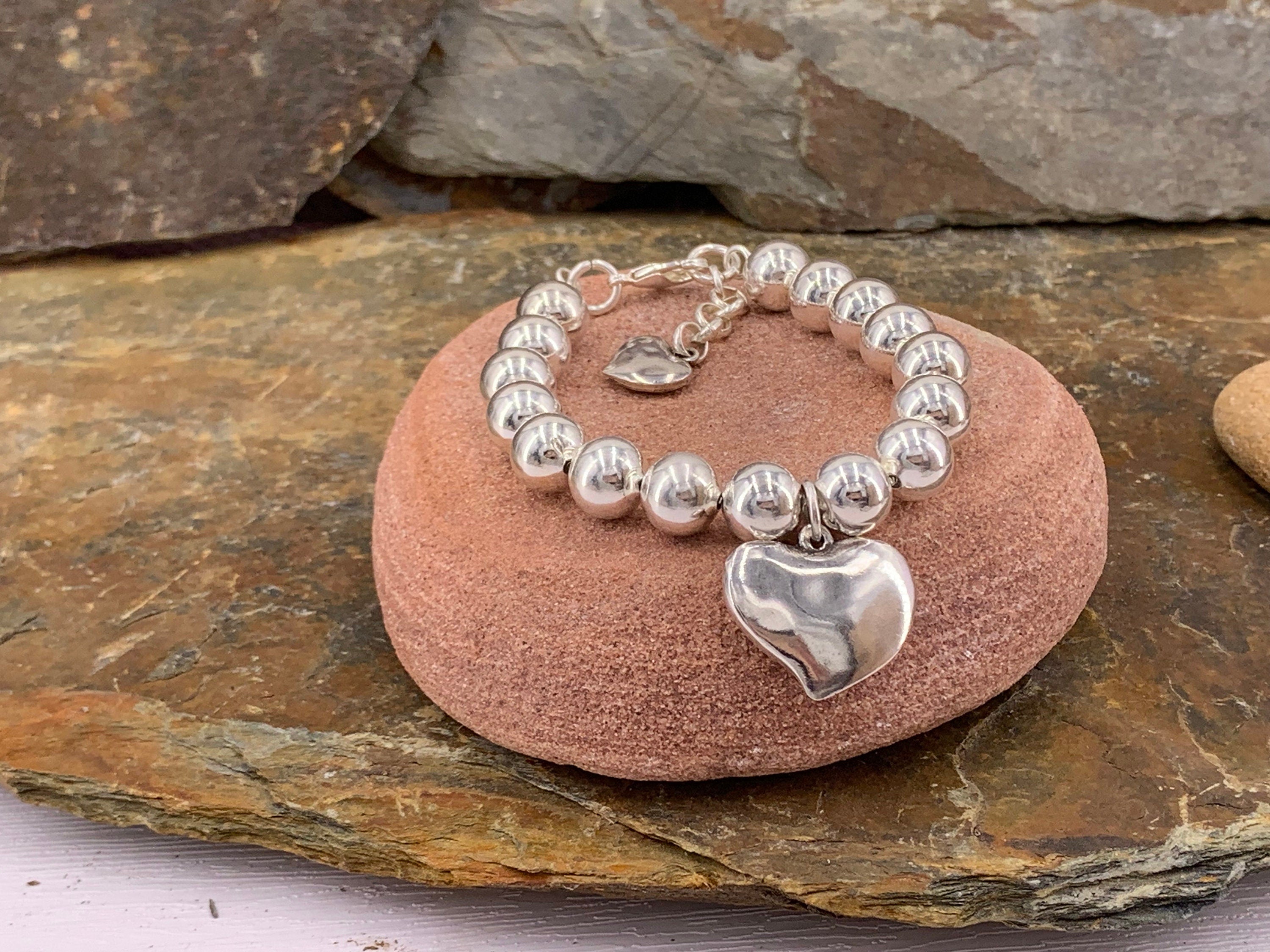 Chunky silver ball chain bracelet, lightweight ball chain bracelet, silver beads chain bracelet, style, big ball silver chain