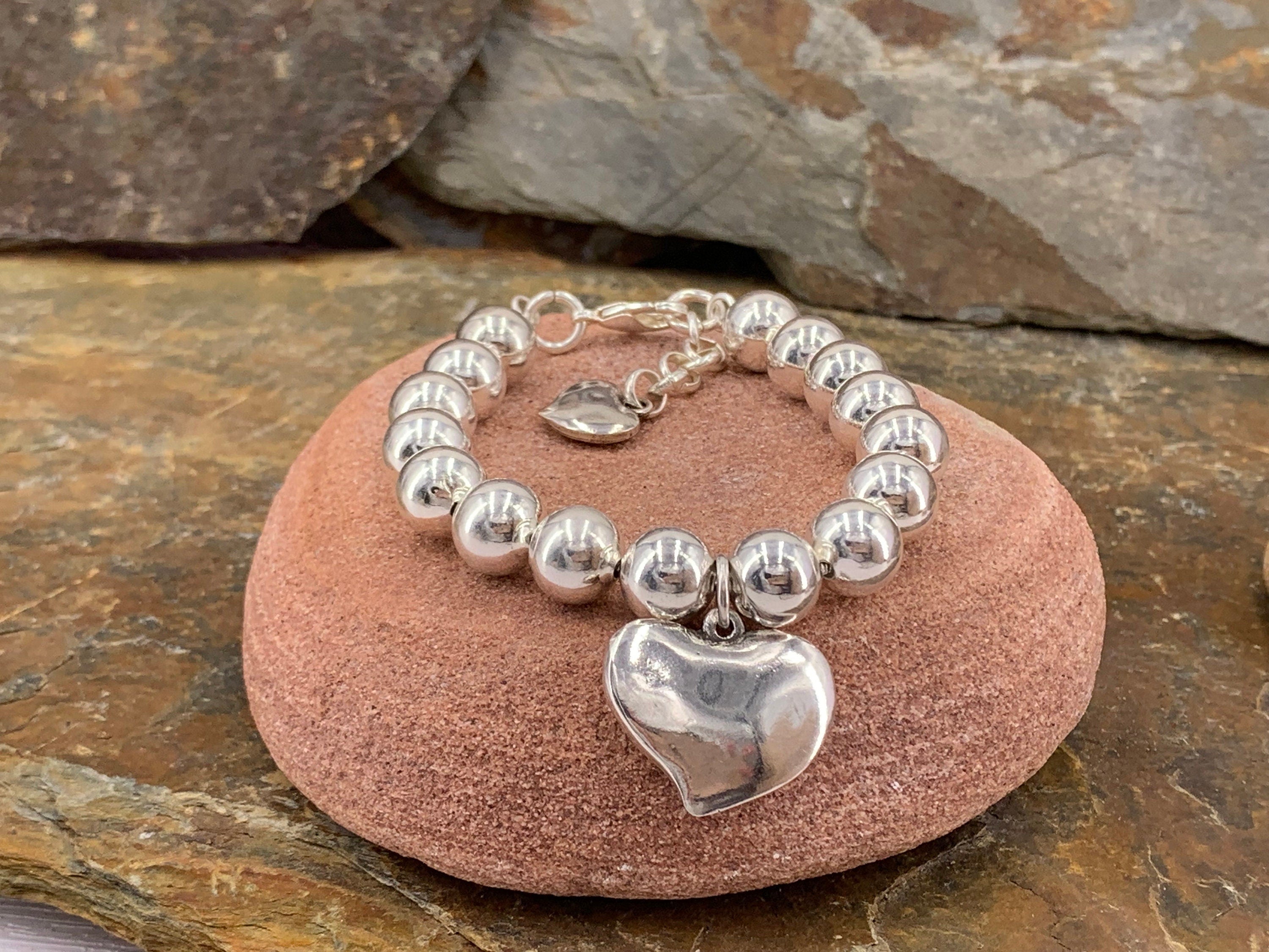 Chunky silver ball chain bracelet, lightweight ball chain bracelet, silver beads chain bracelet, style, big ball silver chain